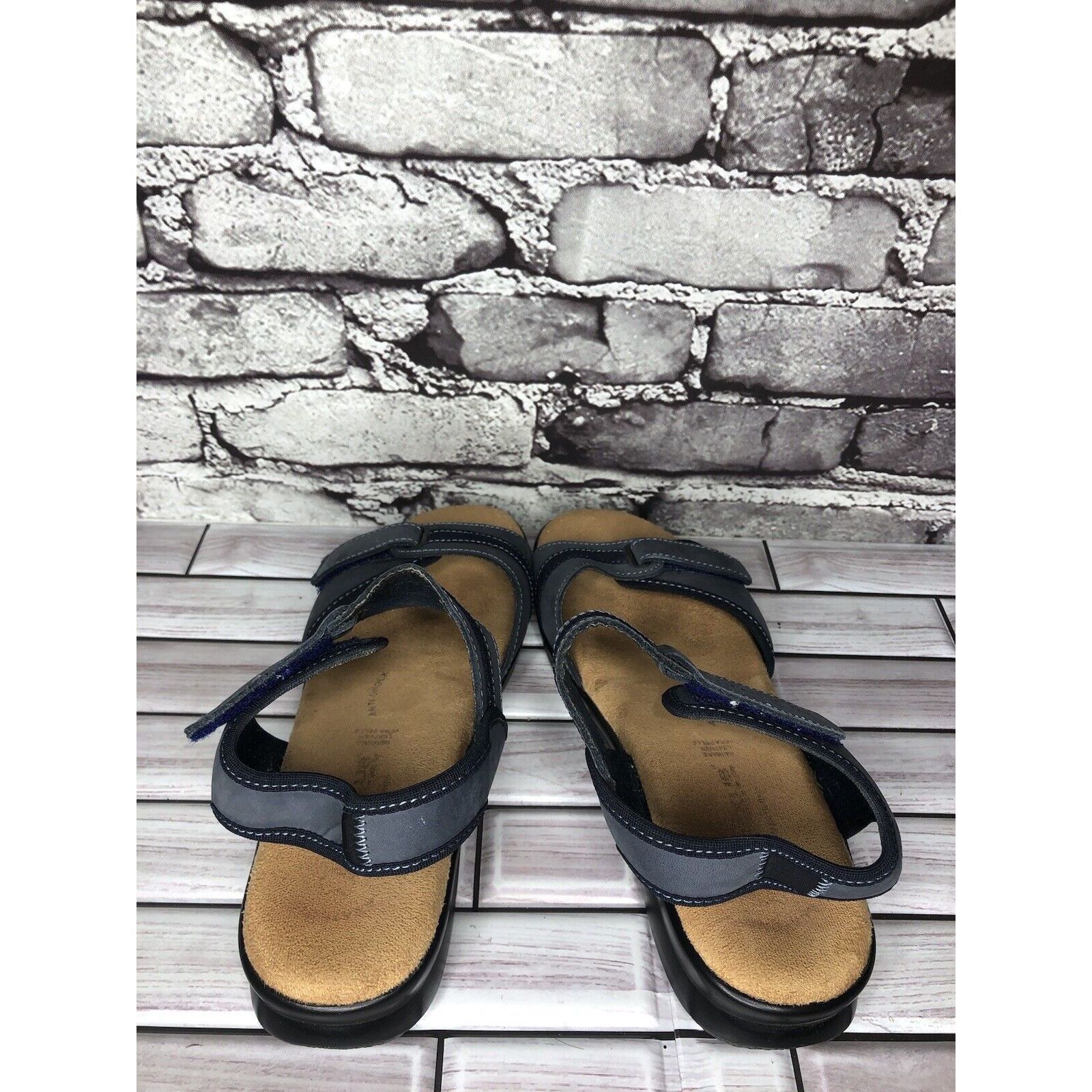 Other Flexus Spring Step Blue Leather Strap Casual Wedge Sandals W Size US 9.5 / IT 39.5 - 4 Thumbnail