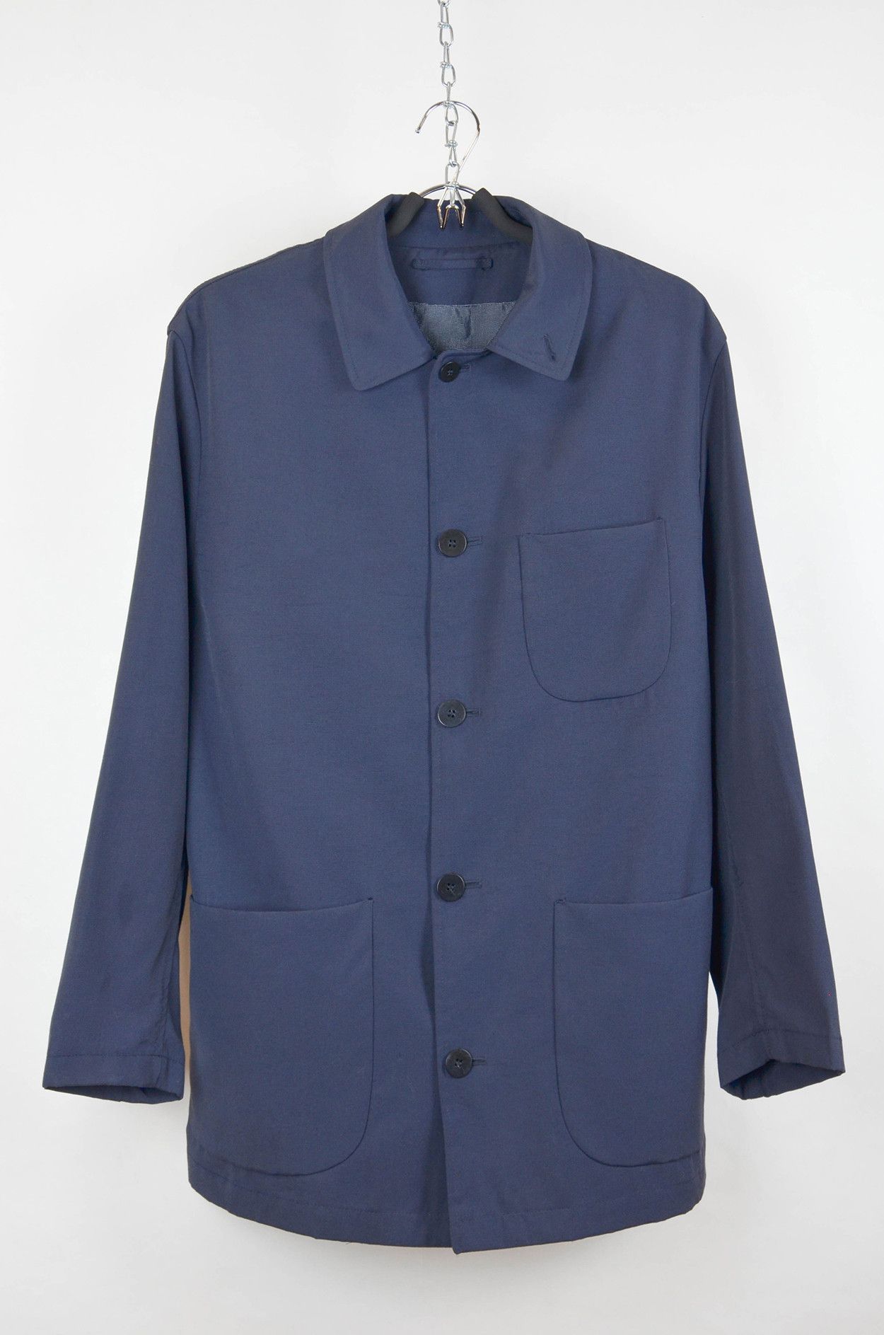 Canali Canali Navy Blue Cotton-Blend Chore Jacket size 50 Size US M / EU 48-50 / 2 - 1 Thumbnail