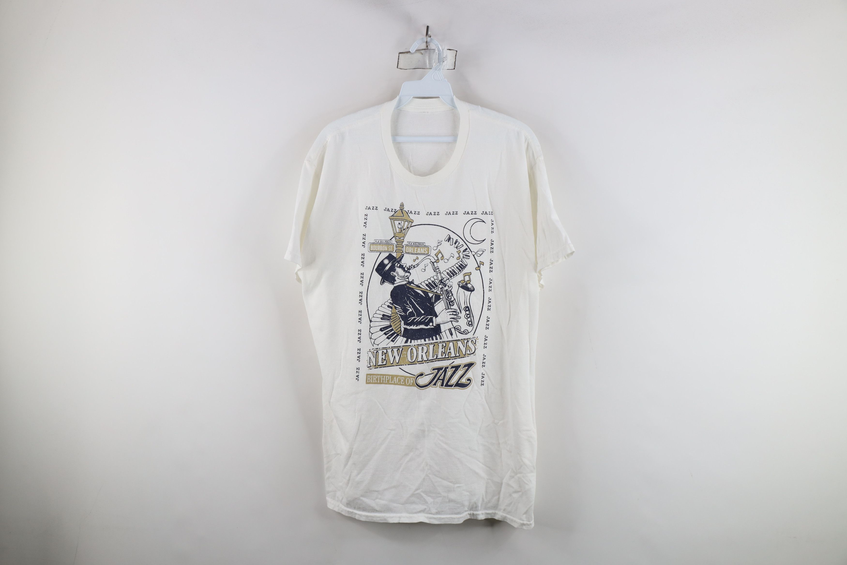 Vintage Vintage 90s Y2k Streetwear New Orleans Jazz Music T-Shirt Size US L / EU 52-54 / 3 - 1 Thumbnail
