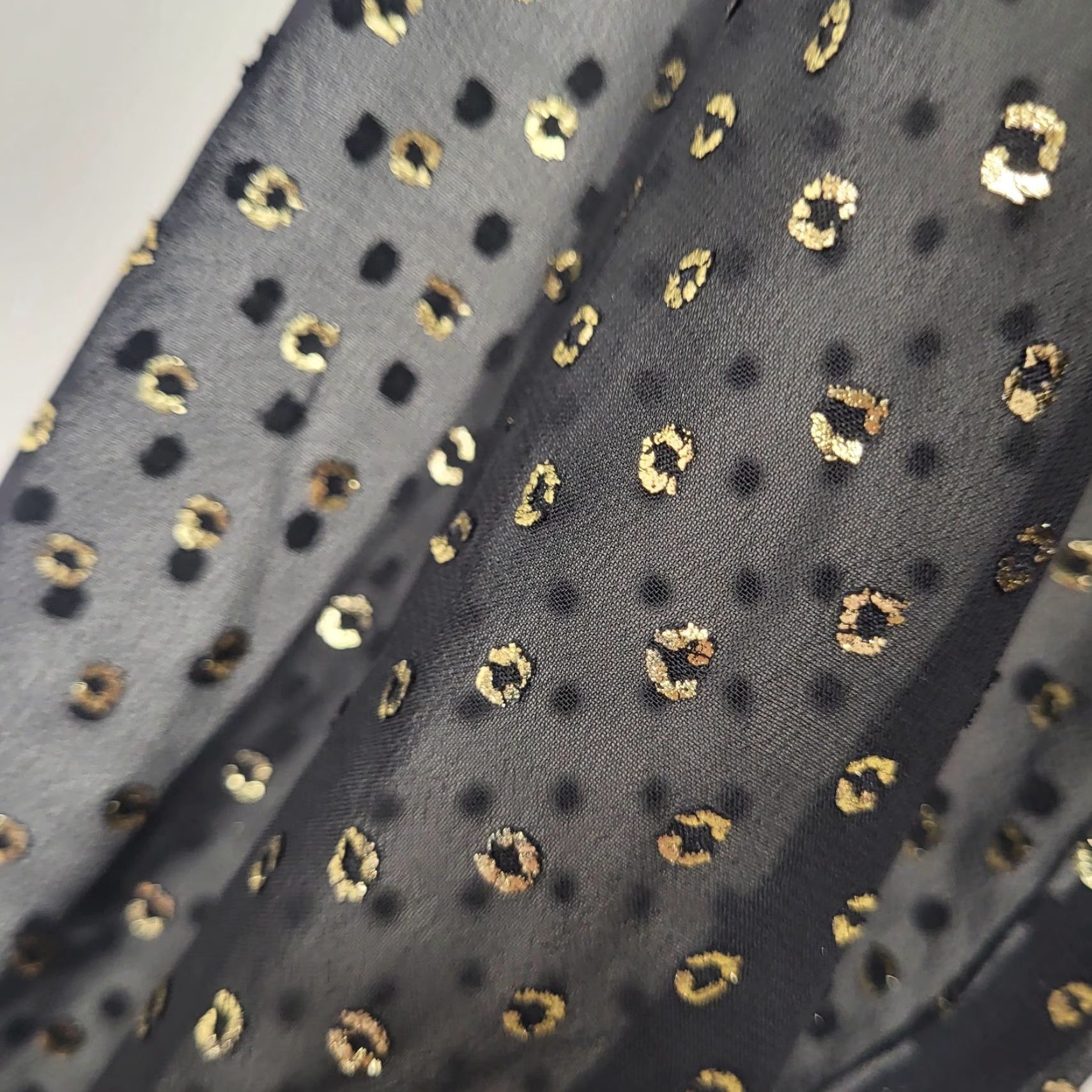 Vintage LOVE SCARLETT Blouse Women's XL Black Smocked Swiss Gold Dot Bell Sleeve Round Neck Pullover Size XL / US 12-14 / IT 48-50 - 4 Thumbnail