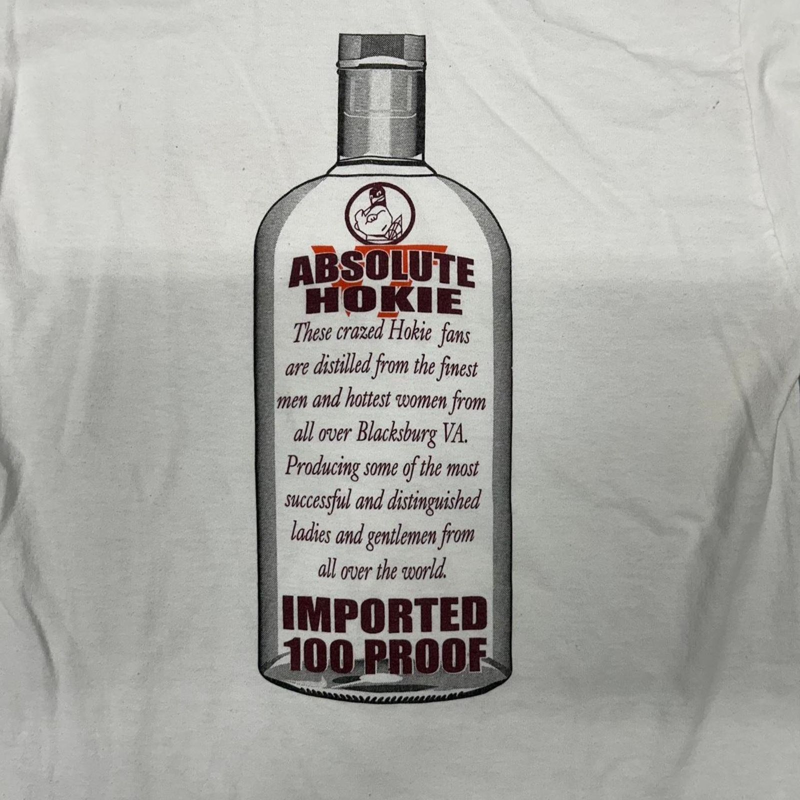 Hanes Y2K Absolute Hokie tee - white with black graphics Size US S / EU 44-46 / 1 - 2 Thumbnail