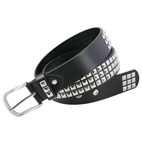 Designer Dark Vintage Belt Riveted Belts Menswear Accessories Size ONE SIZE - 3 Thumbnail