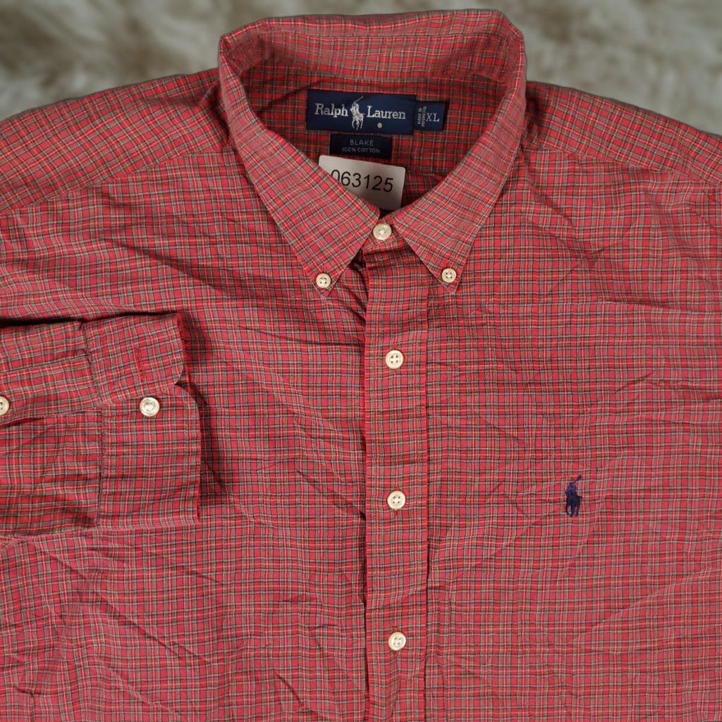 Ralph Lauren Ralph Lauren Shirt Mens XL Red Plaid Button-Up Long Sleeve Classic Preppy American Made in USA Mens XL Red Plaid Shirt Size US XL / EU 56 / 4 - 1 Thumbnail