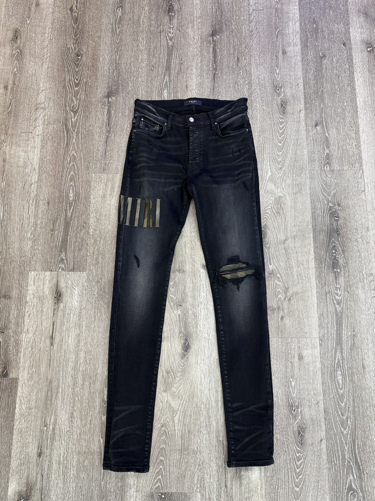 Amiri Amiri Core Applique Jeans “Aged Black” Size US 33 - 1 Thumbnail