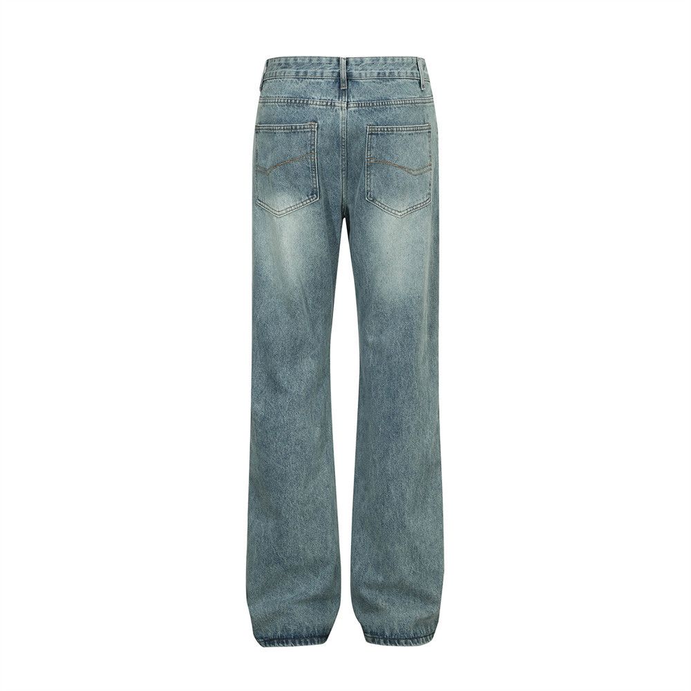 Japanese Brand × Jean Washed loose straight-leg casual versatile simple jeans Size US 32 / EU 48 - 3 Thumbnail