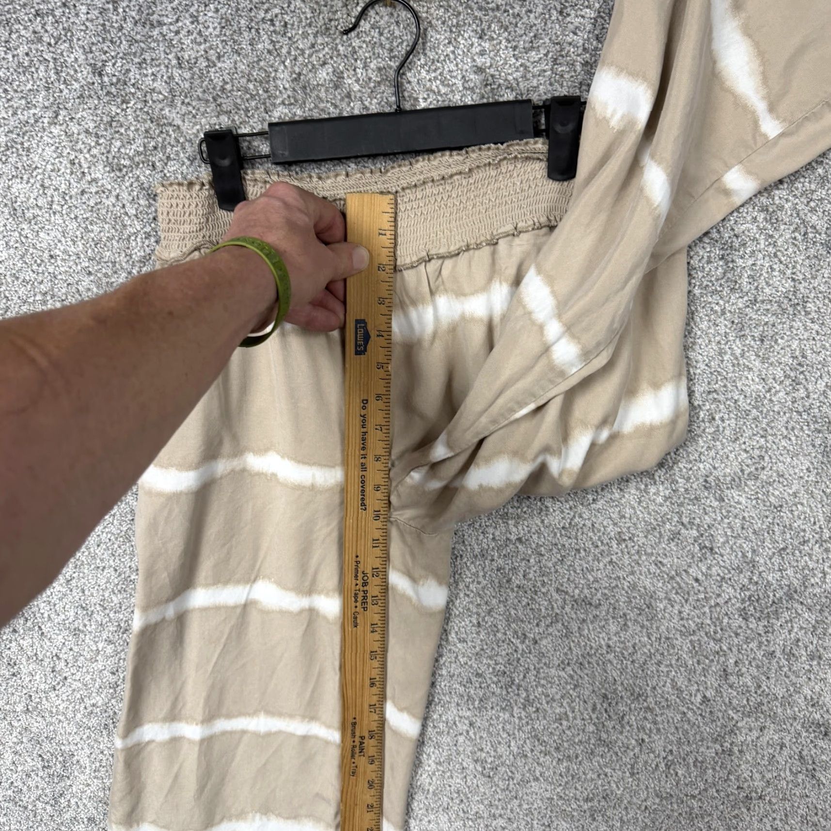 Vintage Beach Lunch Lounge Pants Womens XS 26x27 Beige White Tie Dye Boho Coastal Beach Casual Resort Travel Wide Leg Ankledxs Size 26" / US 2 / IT 38 - 5 Thumbnail