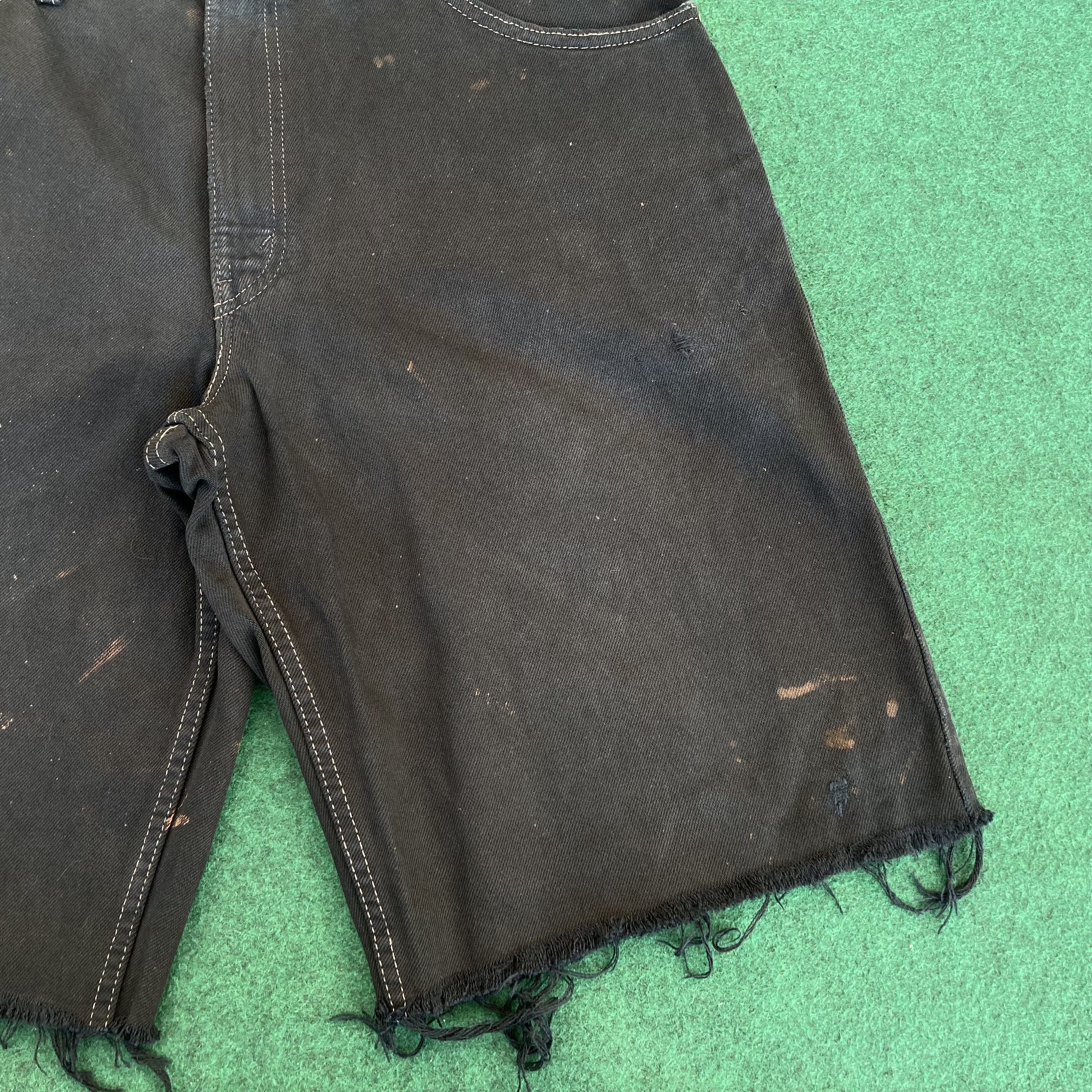 Levi's × Vintage Vtg Levis Baggy L2 Fit Short Jorts Distressed Ripped Jeans Size US 35 - 9 Thumbnail