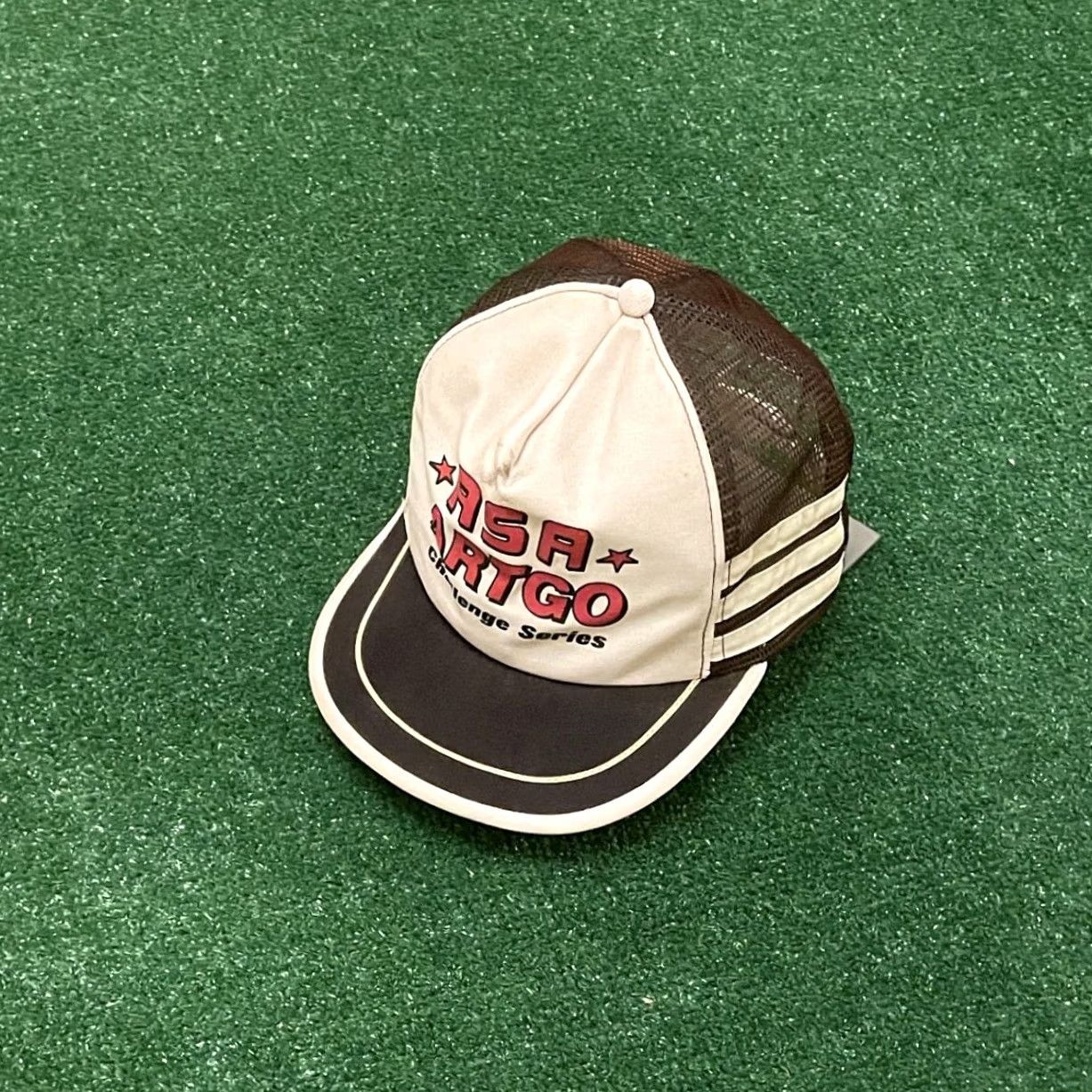 Vintage VINTAGE Hat Mens One Size Three Stripe Trucker ASA ARTGO Challenge Series Rare VTG Made USA Size ONE SIZE - 7 Thumbnail