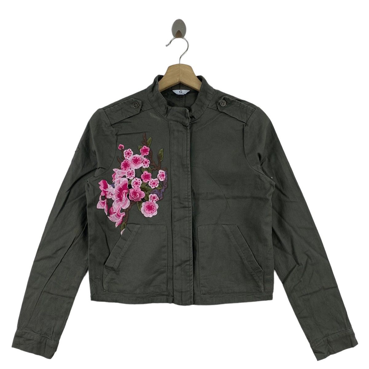 Guess GUESS Floral Embroidered Design Green Denim Jeans Jacket Size XS / US 0-2 / IT 36-38 - 1 Thumbnail