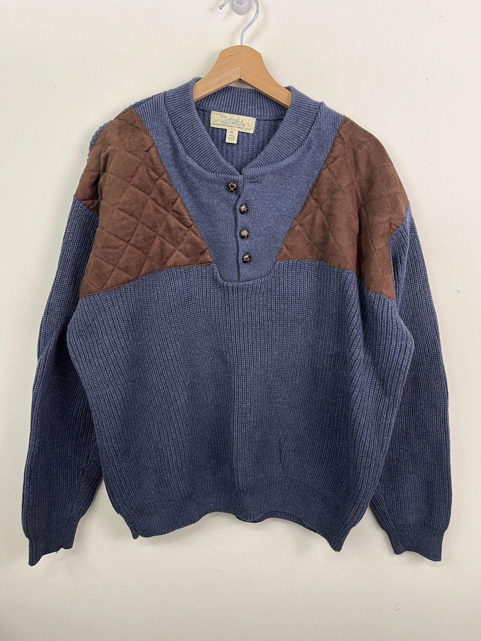 Other Vintage Knit Sweater Cabelas 1990s Leather Patch Shooting Knit Sweater Fisherman Knit Size XL Size US XL / EU 56 / 4 - 1 Thumbnail
