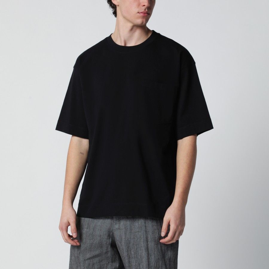 Dries Van Noten o1d2blof0226 Cotton T-Shirt in Black Size US L / EU 52-54 / 3 - 1 Thumbnail