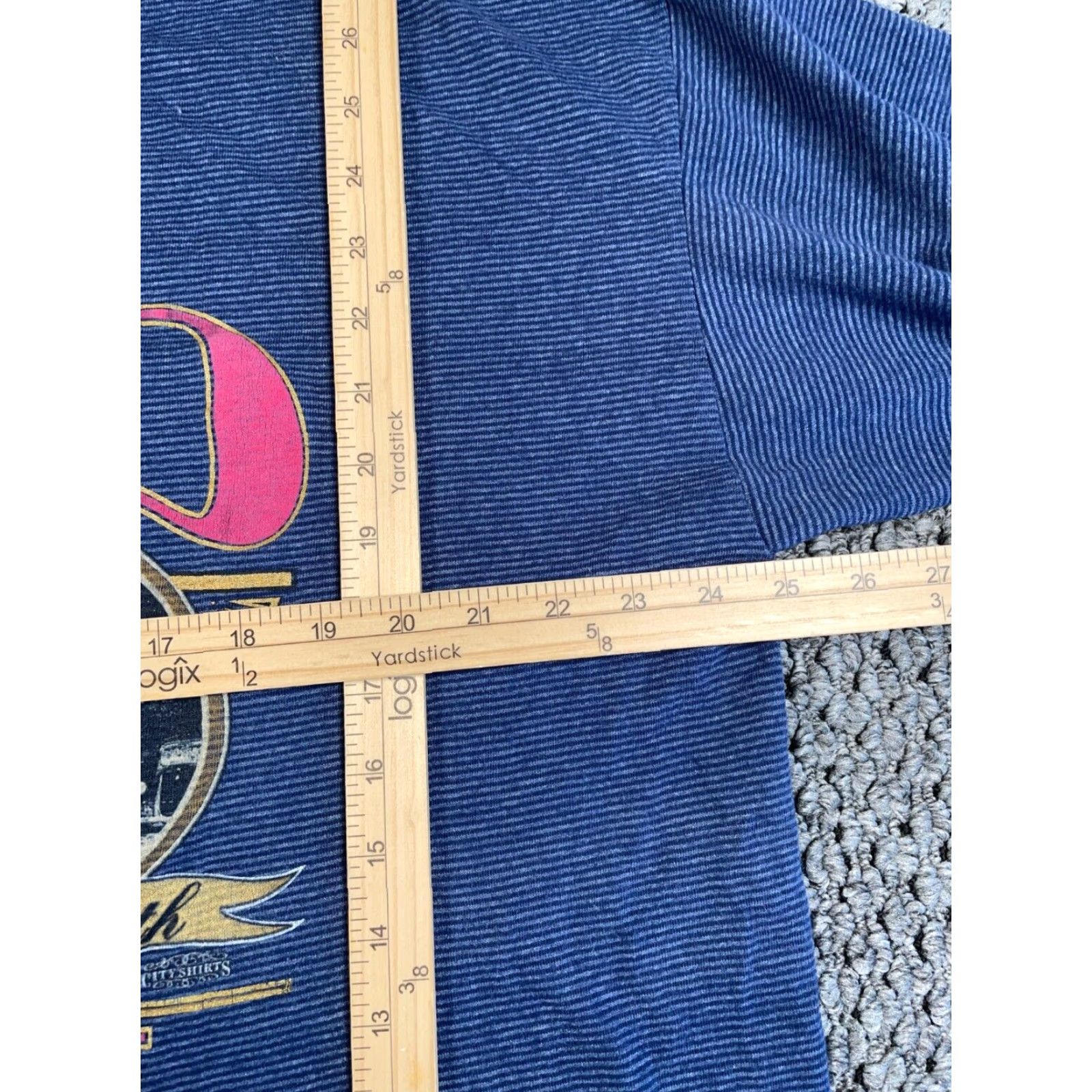 Vintage VTG 90s Clio Michigan Graphic T-Shirt Miller Men 2XL Blue Stripe Short Sleeve Crew Neck Jersey Cotton-Blend Polyester Vintage Size US XXL / EU 58 / 5 - 6 Thumbnail
