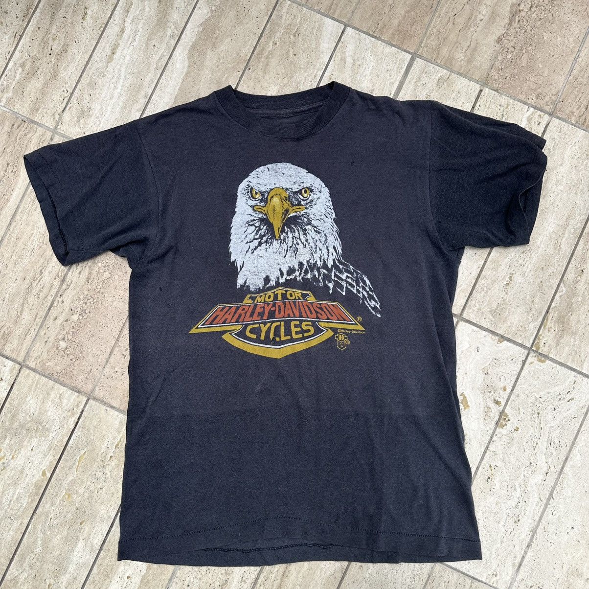 Harley Davidson × Vintage Vintage Harley Davidson Motorcycle T-Shirt Size US S / EU 44-46 / 1 - 1 Thumbnail
