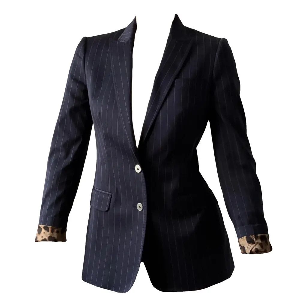 Dolce & Gabbana Dolce & Gabbana Vintage Navy Pinstripe Blazer Size IT40 Size S / US 4 / IT 40 - 2 Thumbnail