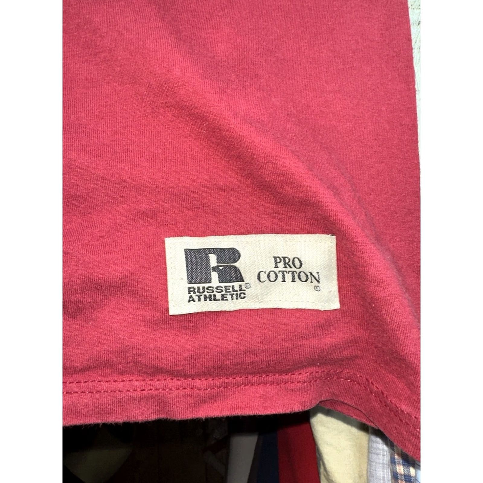 Russell Athletic VINTAGE Russell Athletic T-Shirt Oversized Pocket XL Red Men Mens XL Shirt Size US XL / EU 56 / 4 - 2 Thumbnail