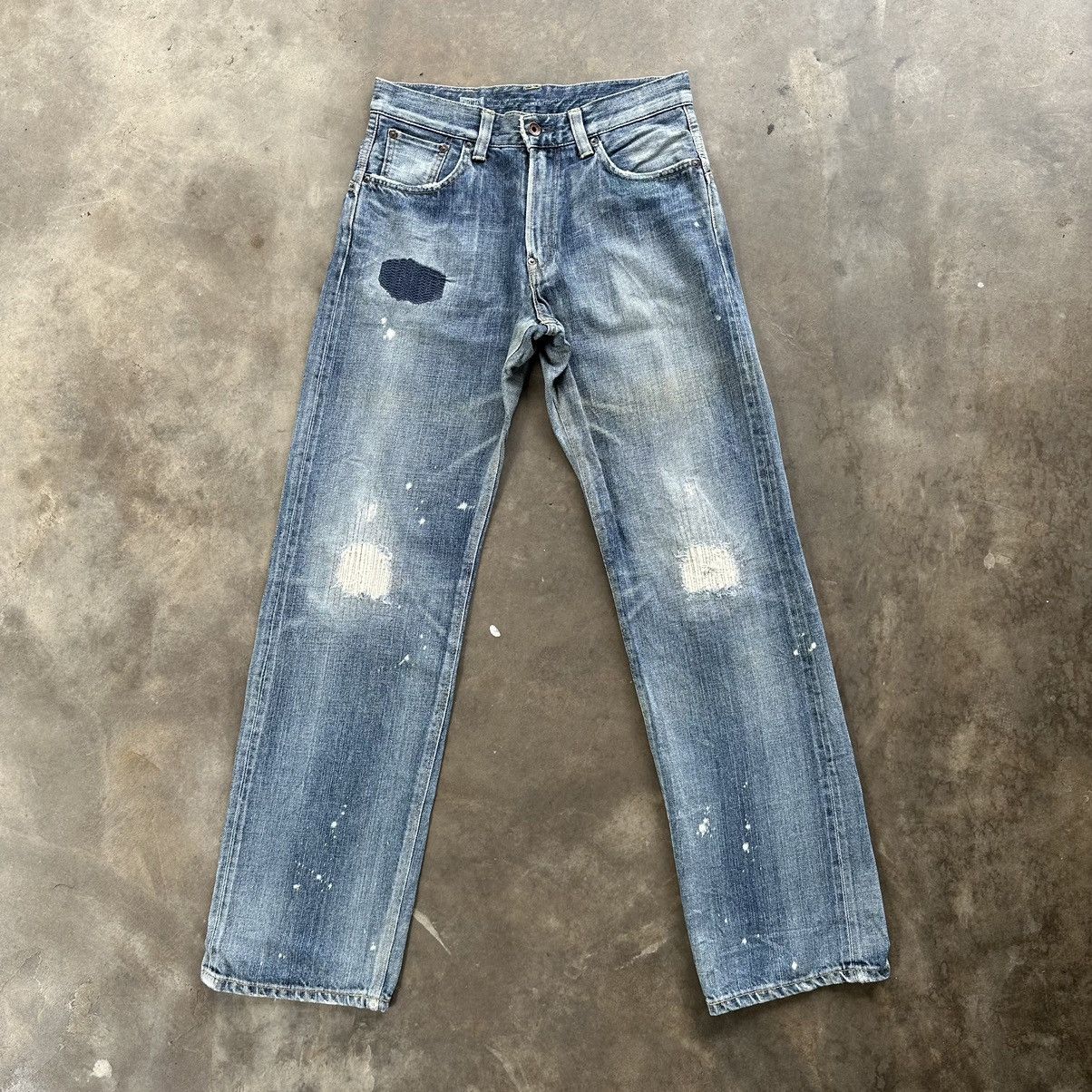 Edwin × Jean × Vintage Vintage Edwin Redline Faded Denim Jean Pant W30 Size US 30 / EU 46 - 1 Thumbnail