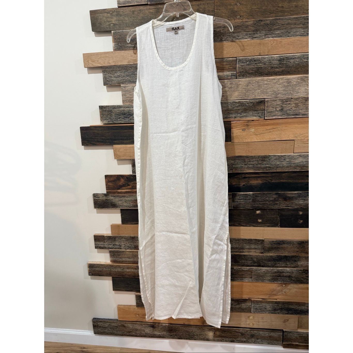 FLAX Flax NWOT white linen maxi sleeveless dress slits size Mediu Size M / US 6-8 / IT 42-44 - 2 Thumbnail