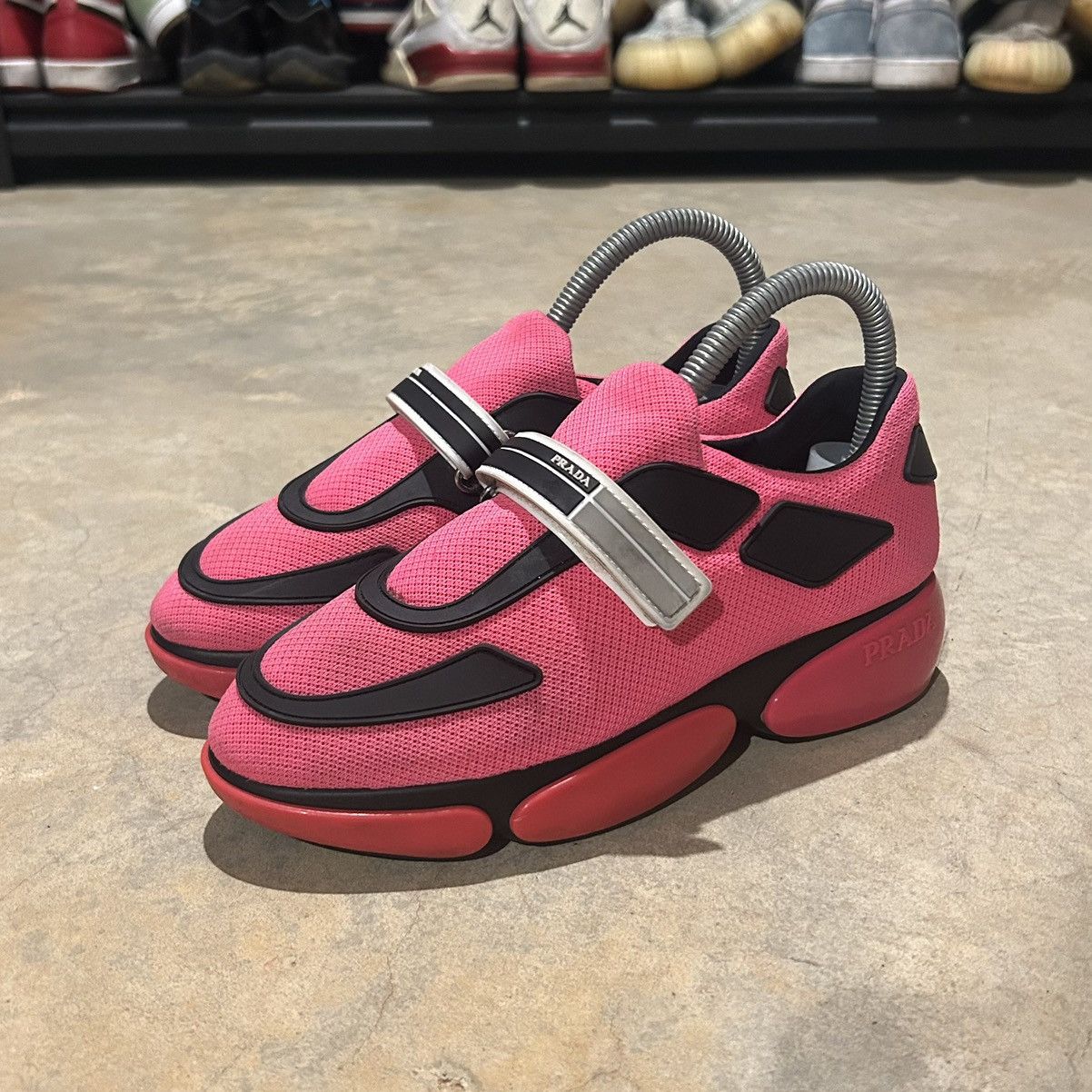 Prada Prada Cloudbust Knit Sneakers Fluorescent Pink US 5 Size US 5 / EU 37 - 2 Thumbnail