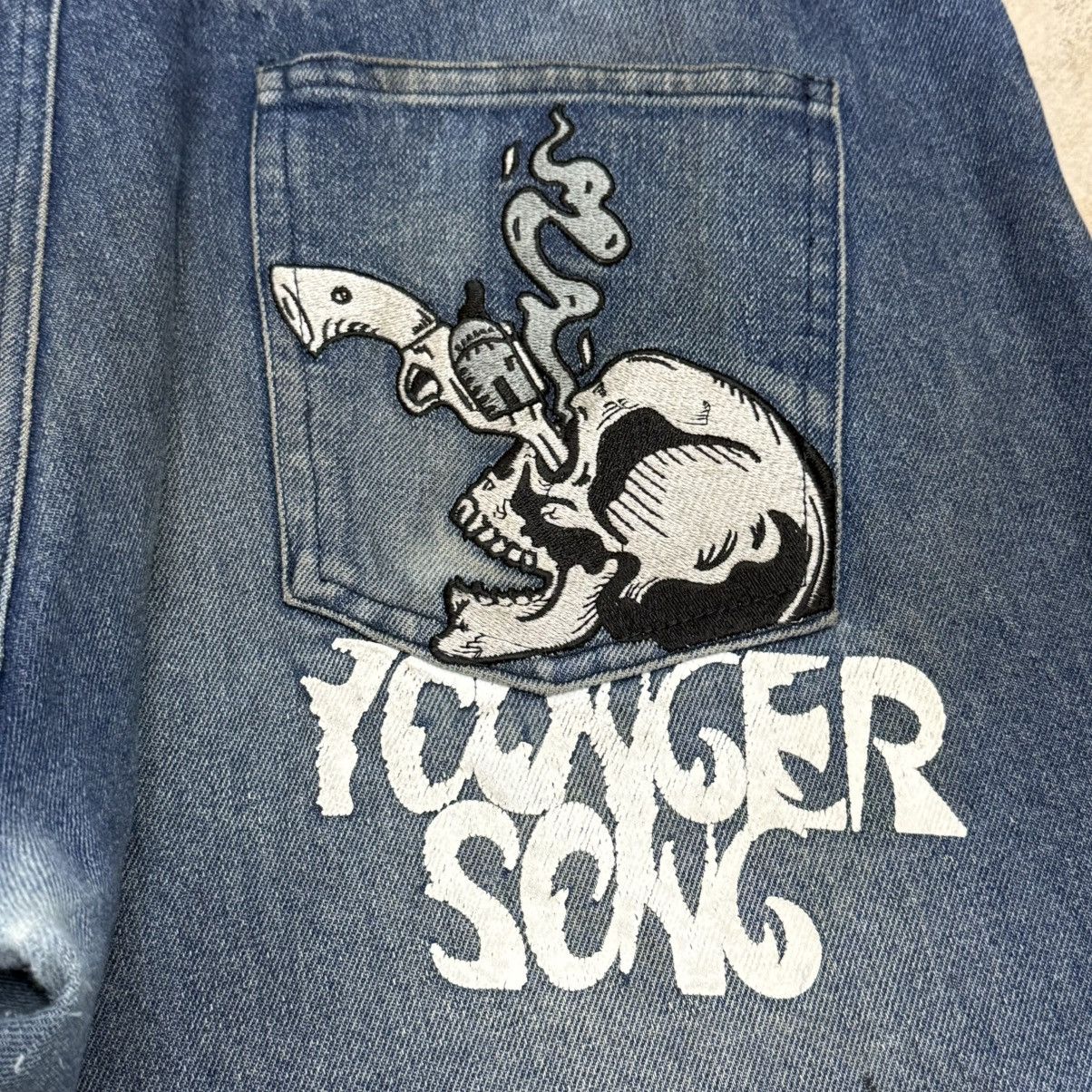 Japanese Brand Wide Leg Ballon Younger Sons Embroidery Denim Pants Size US 32 / EU 48 - 14 Thumbnail
