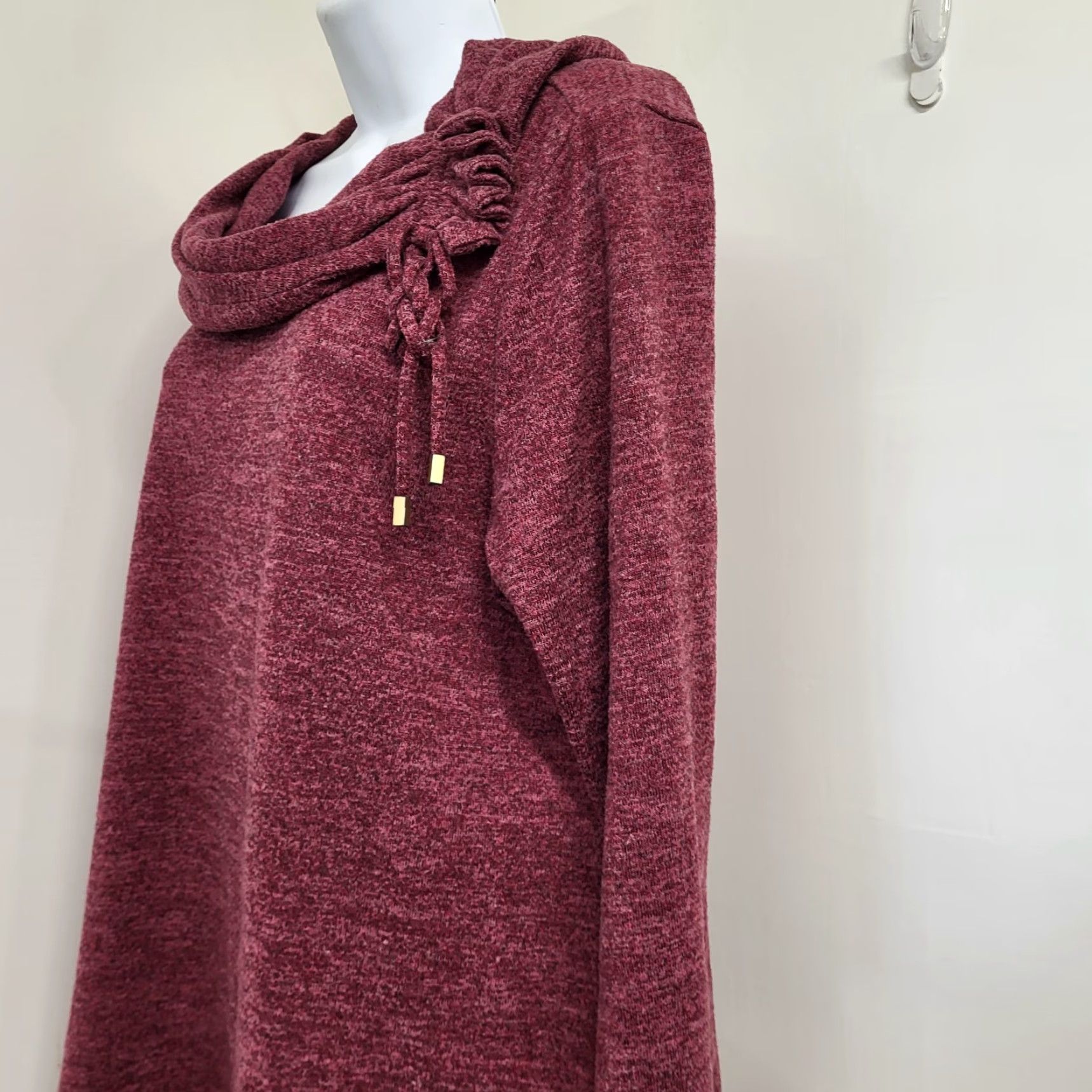 Vintage Ruby Rd Dress Women's XL Cranberry Red Buttery Soft Scoop Neck Tunic Top Size XL / US 12-14 / IT 48-50 - 4 Thumbnail