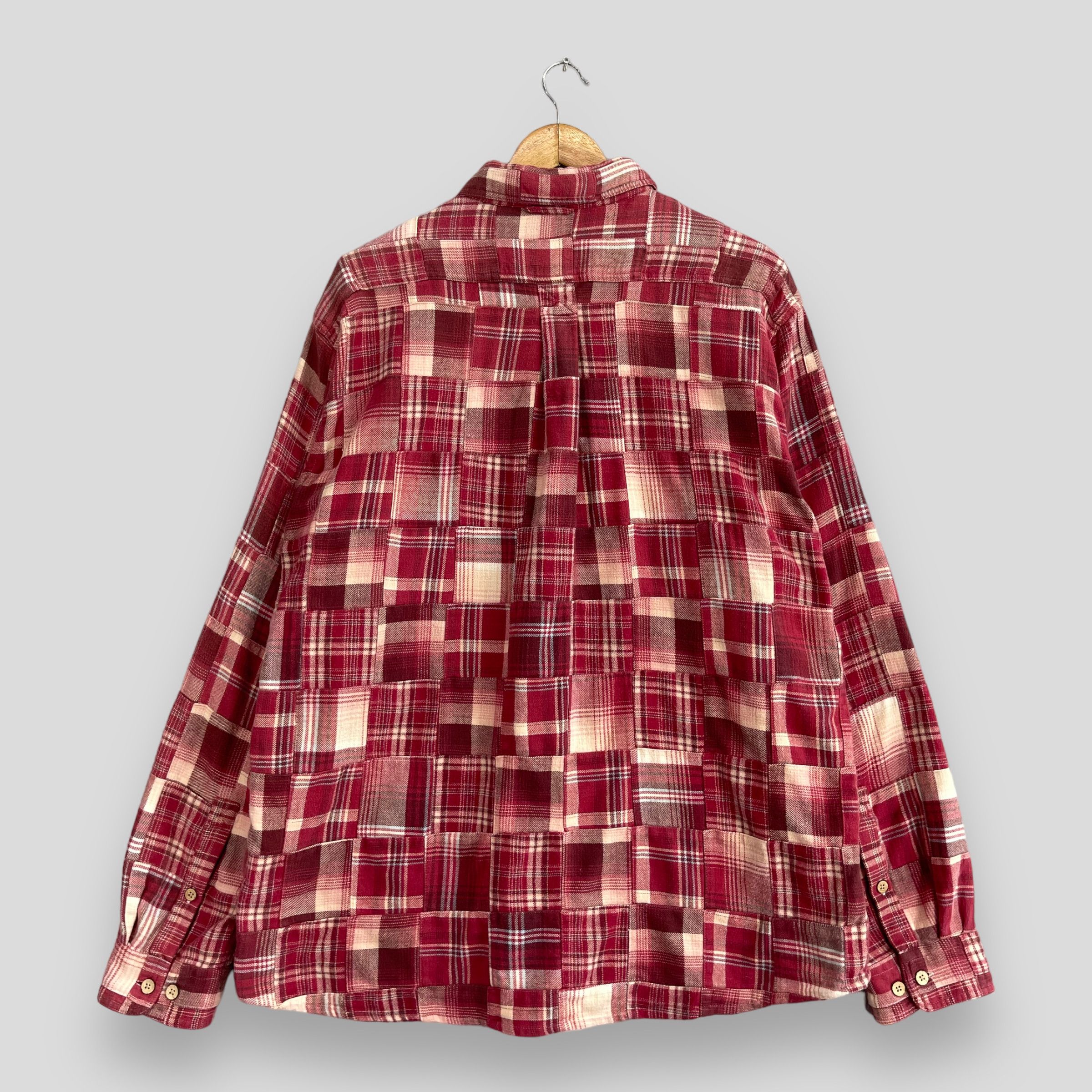 Eddie Bauer Vintage EDDIE BAUER Patchwork Red Tartan Rebuild Flannel Size US XL / EU 56 / 4 - 8 Thumbnail