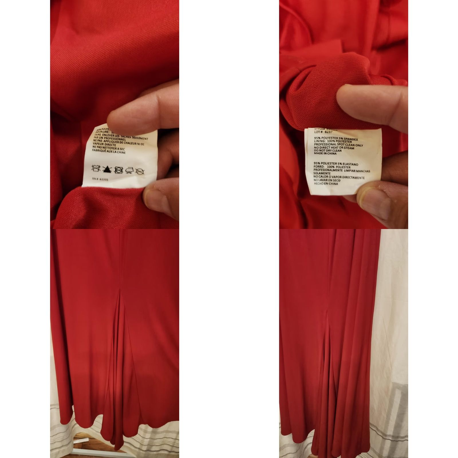 Vintage Betsy & Adam Dress Womens 2 One Shoulder Beaded Sequin Red Gown Evening Formal Maxi Long Dress Size XS / US 0-2 / IT 36-38 - 9 Thumbnail