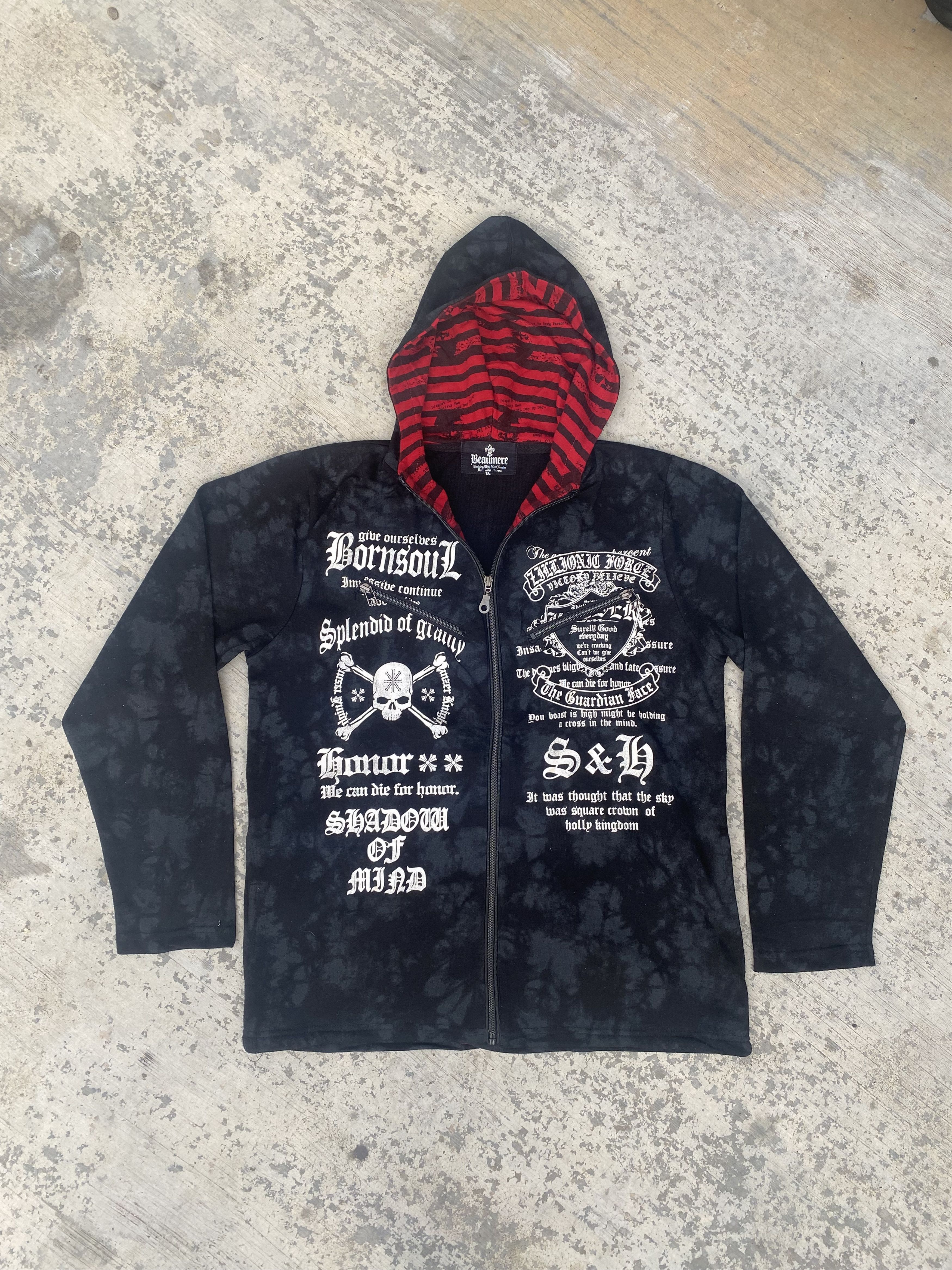 Japanese Brand Beaumere poem punk zip up hoodies Size M / US 6-8 / IT 42-44 - 1 Thumbnail
