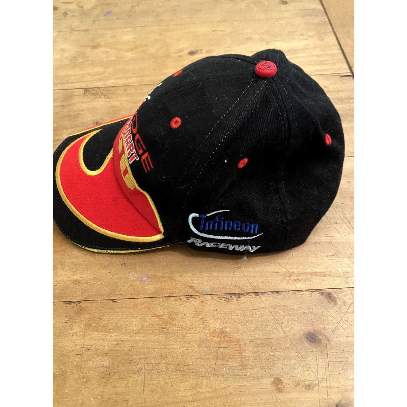NASCAR Dodge Save Mart 350 Baseball Hat Cap Infineon Raceway 2005 Sonoma NASCAR Adjust Mens One Size Black Red White Embroidered Adjustable Cap Size ONE SIZE - 3 Thumbnail