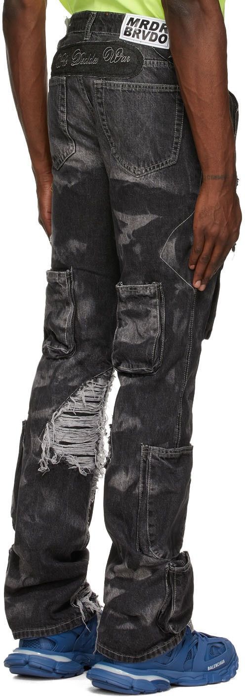 Ev Bravado × Who Decides War Who Decides War by MRDR BRVDO Black Thorned Pocket Jeans Size US 38 / EU 54 - 2 Thumbnail