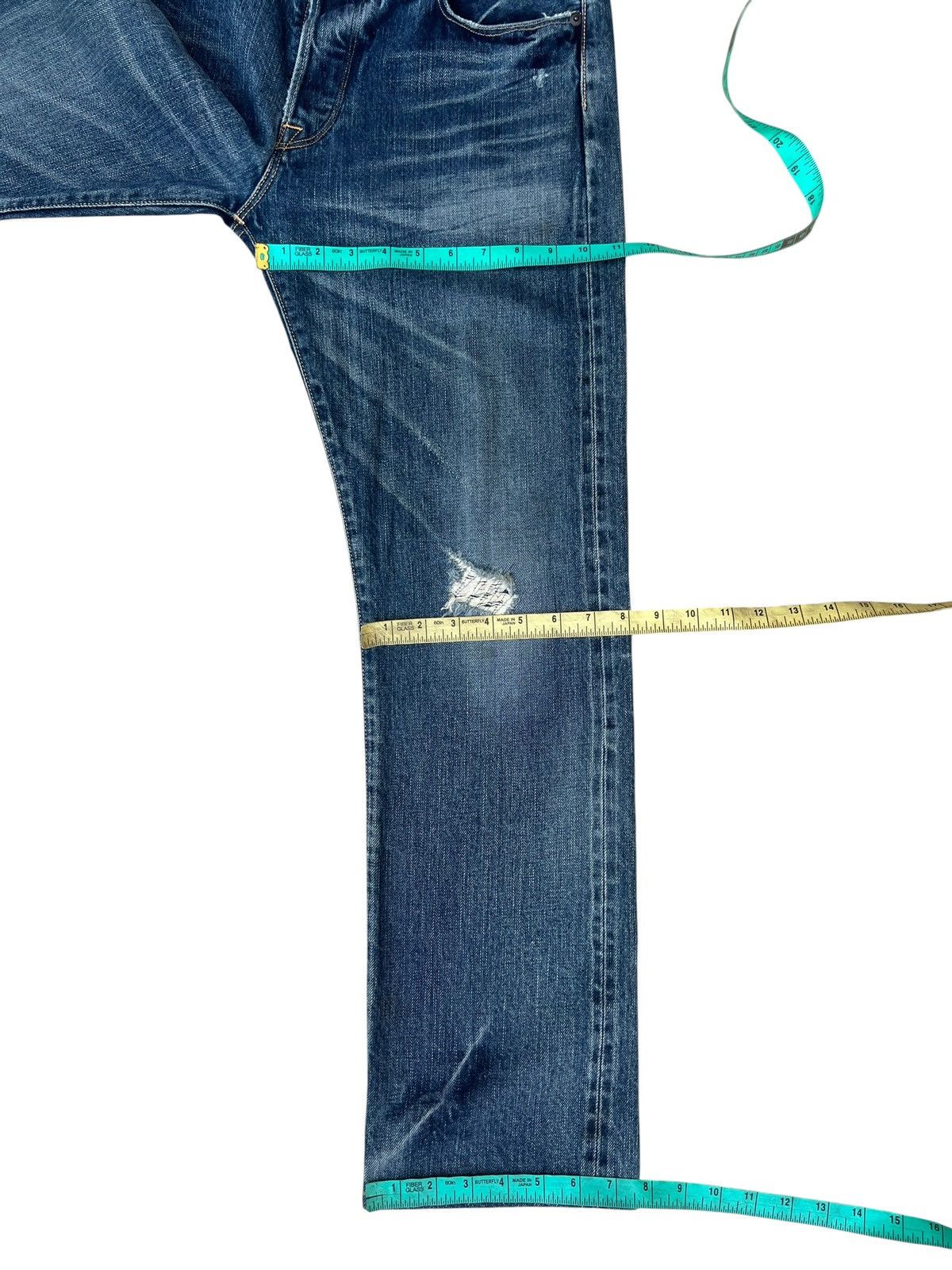 KURO KURO Japan GRAPHITE Distressed Denim Selvedge Jeans Size US 32 / EU 48 - 5 Thumbnail