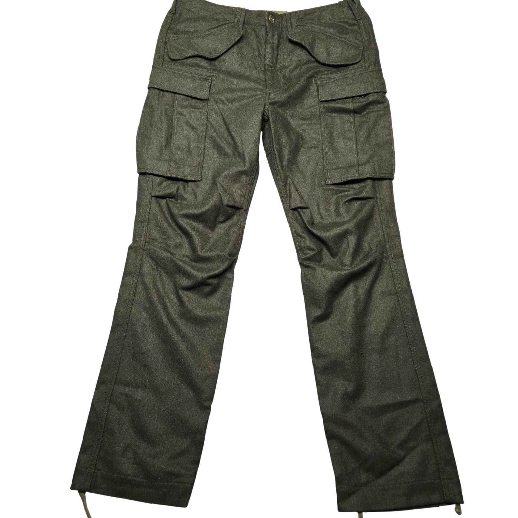 Apolis Apolis Mens Cargo Pants 34x32 Green Tweed Global Citizen Flat Front Zip Fly Pockets Adjustable Waist Wool Polyester Spandex Workwear Casual Mens Size US 34 / EU 50 - 2 Thumbnail