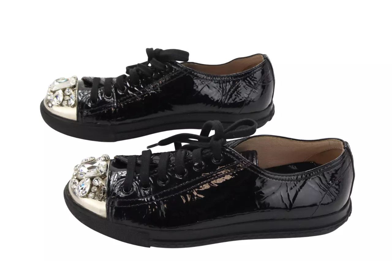 Miu Miu MIU MIU Sneakers Women's EU 37 / UK 4 Leather Low Top Shiny Size US 6.5 / IT 36.5 - 2 Thumbnail
