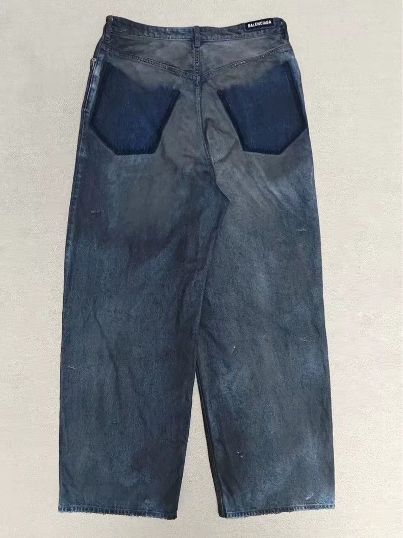 Balenciaga Balenciaga size l 23ss Mud Dye Reverse Pocket Erosion Baggy Size US 30 / EU 46 - 2 Thumbnail