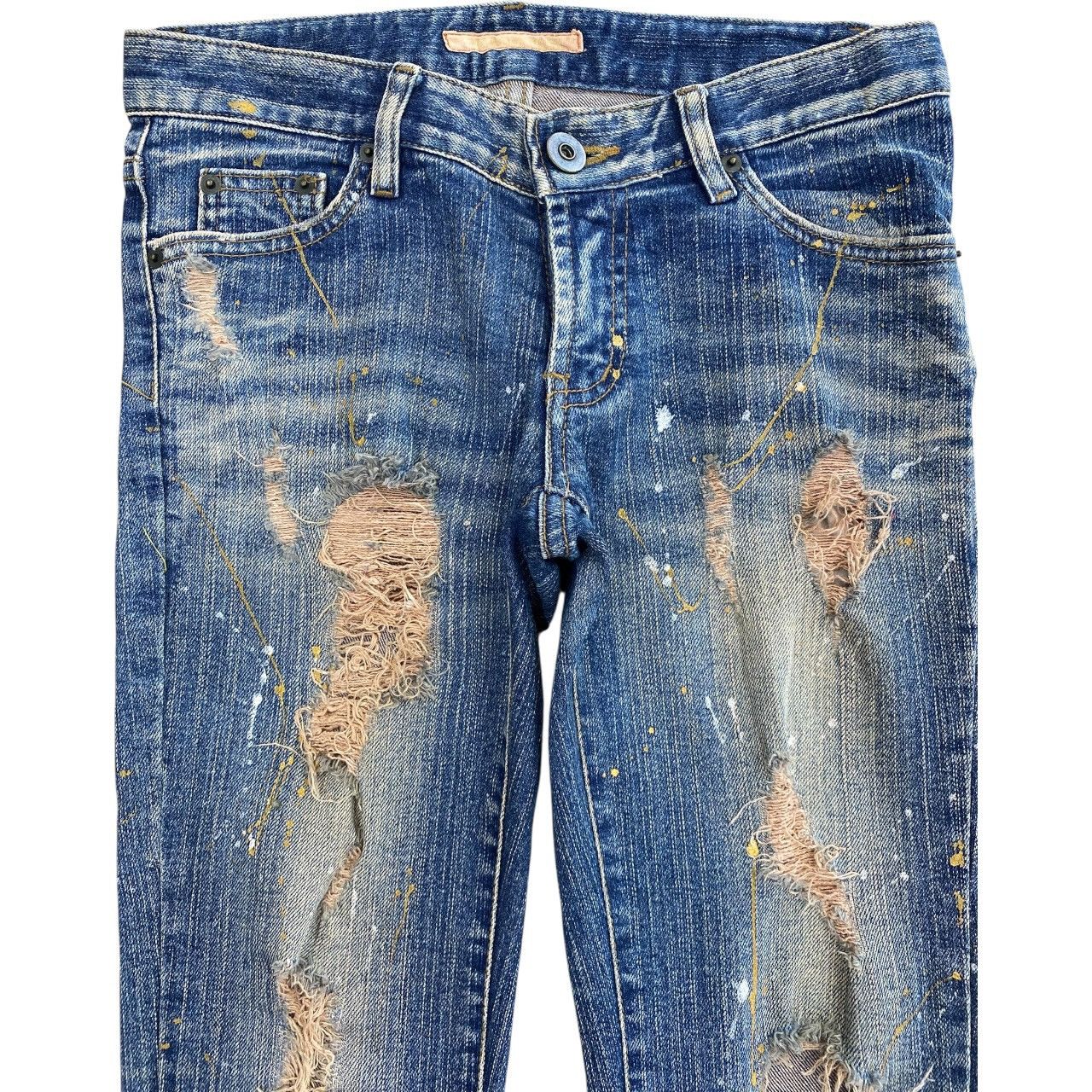 Japanese Brand Vintage Japanese Brand Painted Distress Style Jeans Size US 29 - 2 Thumbnail