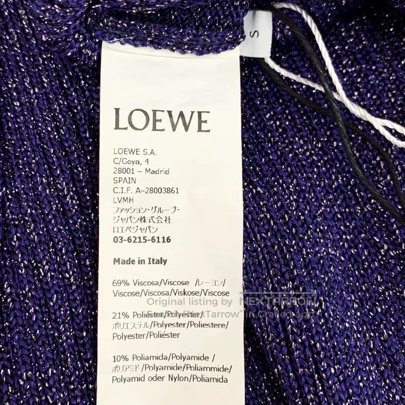 Other Loewe Deep blue logo embroidered side-slit round neck slee Size S / US 4 / IT 40 - 7 Thumbnail