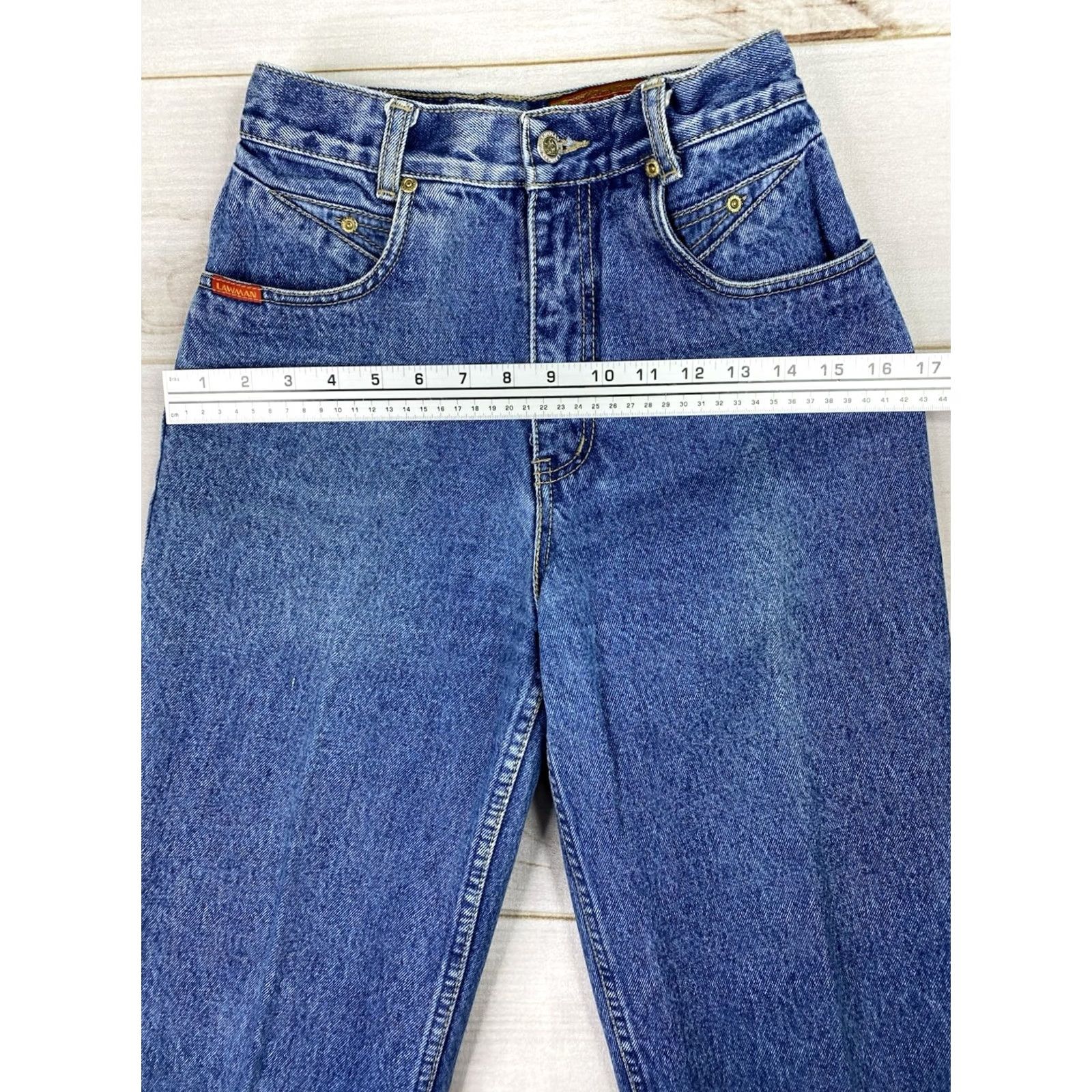 Vintage VINTAGE Lawman Jeans Womens Jr 3 Western Denim High Rise 35.5” Inseam Blue 100% Cotton Spandex Bootcut Jeans Mens Womens Girls男 not allowed Size 26" / US 2 / IT 38 - 4 Thumbnail