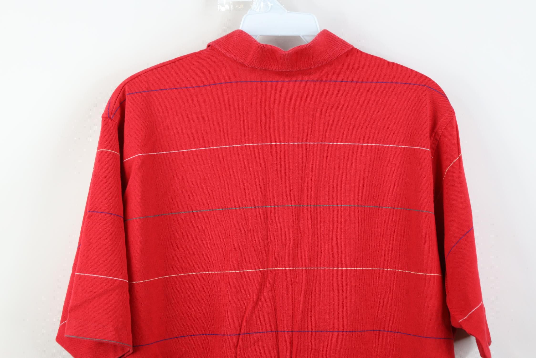 Vintage Vintage 90s Streetwear Ribbed Knit Golf Polo Shirt USA Size US L / EU 52-54 / 3 - 12 Thumbnail