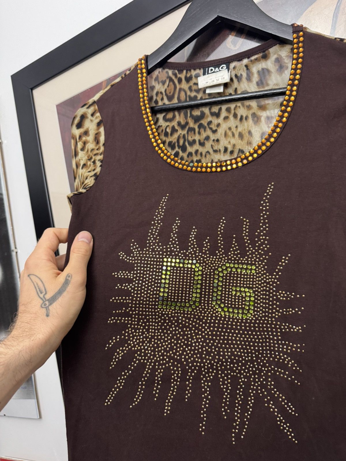Dolce & Gabbana Vintage Y2k Rare DOLCE GABBANA Mesh Top Leopard Tribal Ls Size M / US 6-8 / IT 42-44 - 3 Thumbnail