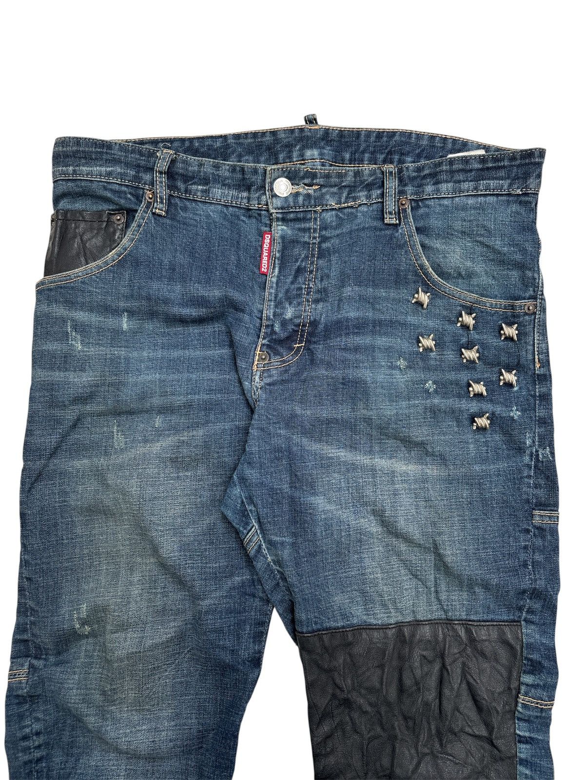 Dsquared2 SS15 Punk Barbed Wire Biker Jeans Size US 34 / EU 50 - 2 Thumbnail