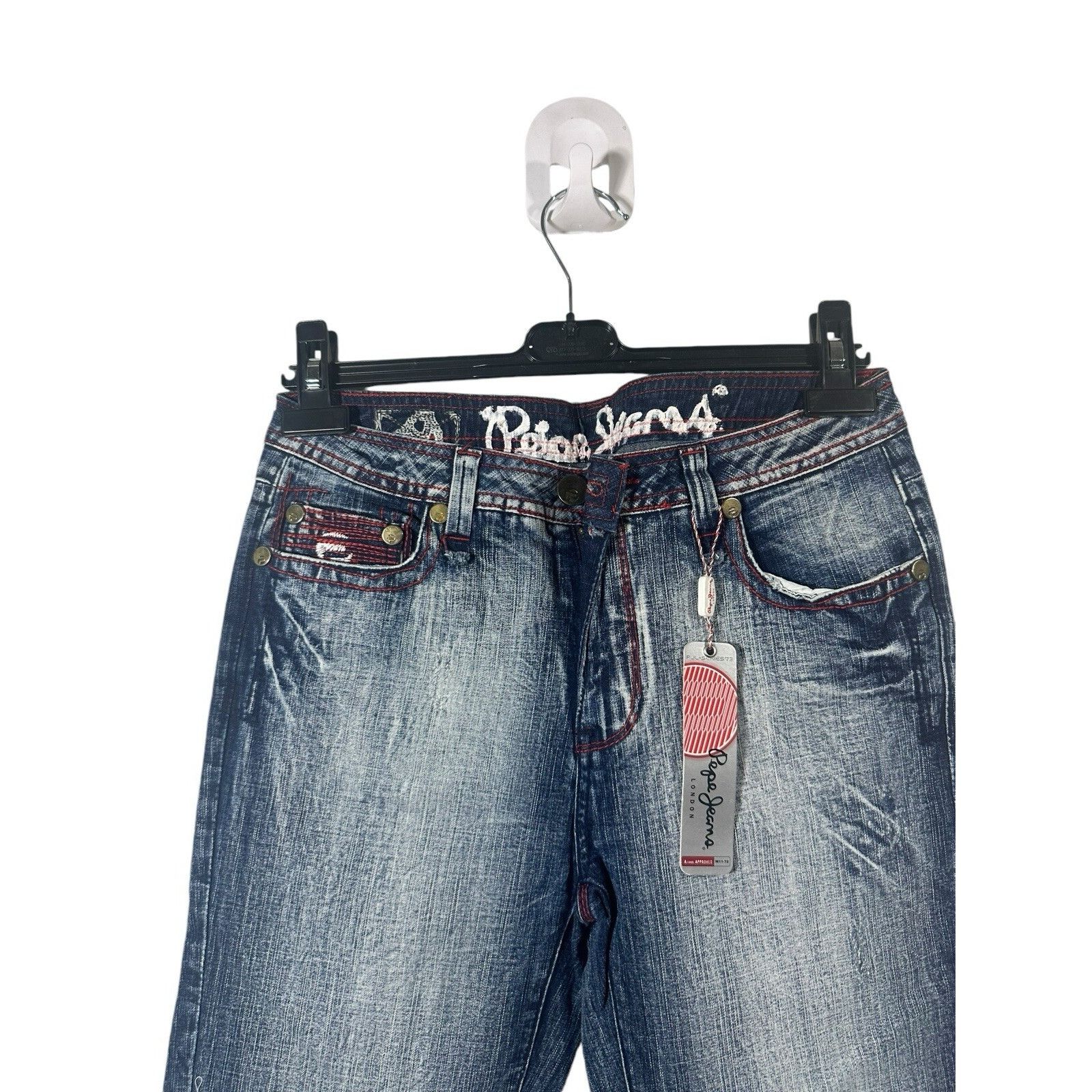 Pepe Jeans Vintage Pepe London Jeans US Size 30 Low Rise Flare Embroide Size 30" / US 8 / IT 44 - 2 Thumbnail