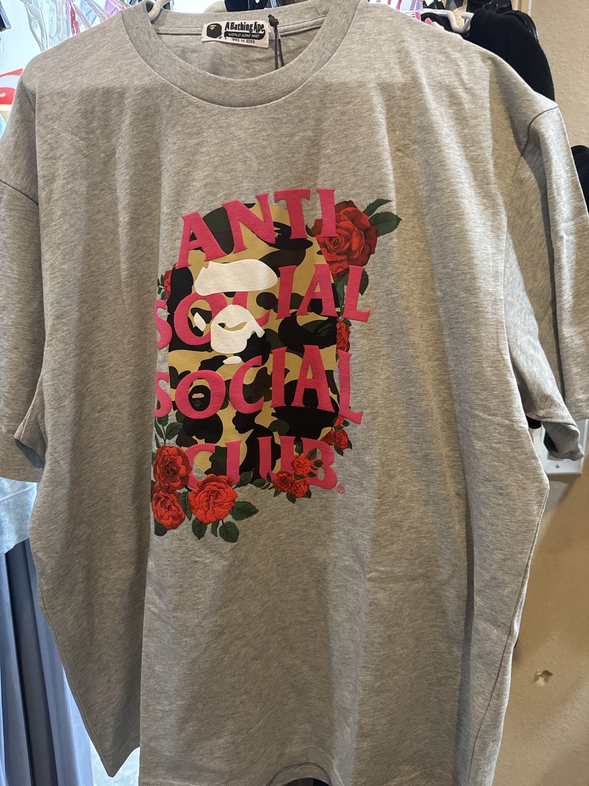 Anti Social Social Club × Bape Brand new Bape Anti Social Club Tshirt Size US XL / EU 56 / 4 - 2 Thumbnail