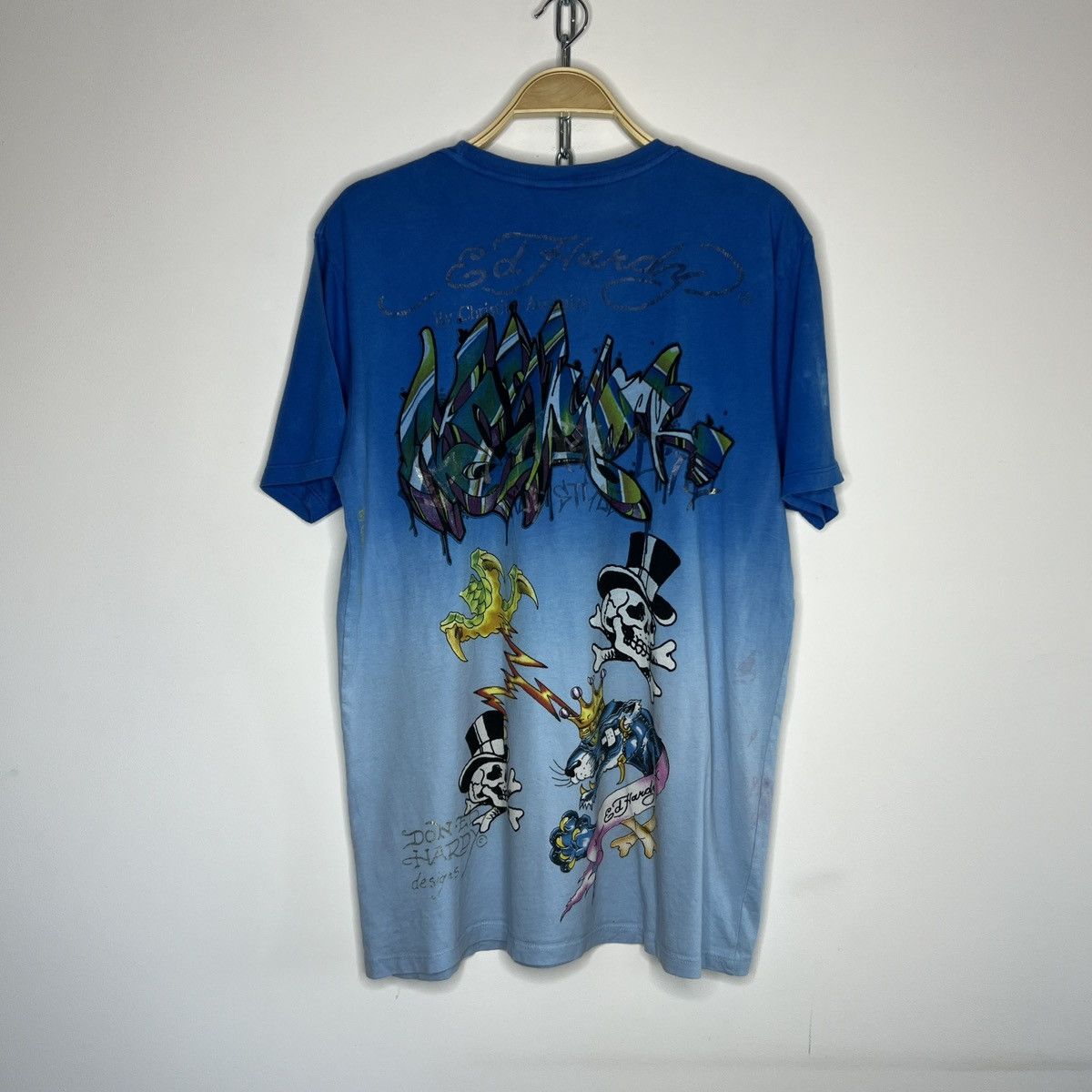 Ed Hardy × JNCO × Vintage Y2K Ed Hardy Christian Audigier Tiger Rhinestone Tee Size US L / EU 52-54 / 3 - 2 Thumbnail