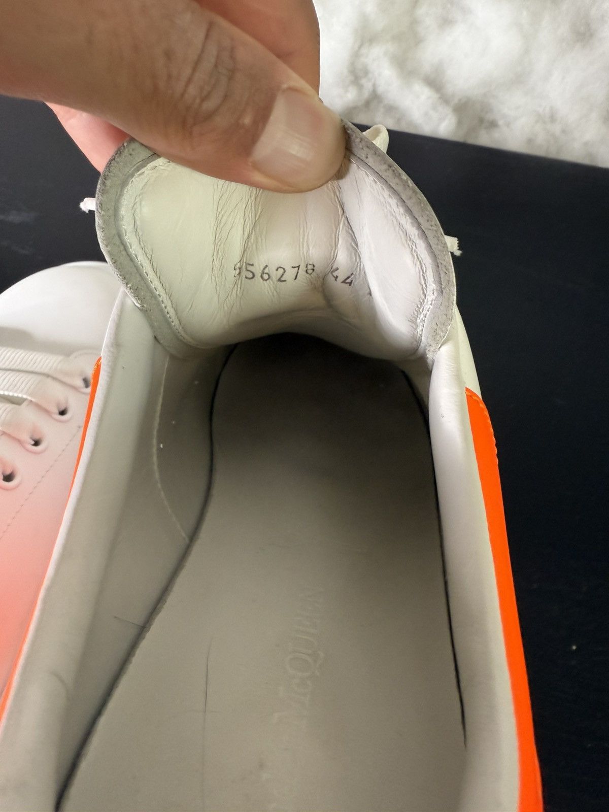 Alexander McQueen Alexander Mcqueen Men's White And Orange Oversized Sneakers Size US 11 / EU 44 - 7 Thumbnail