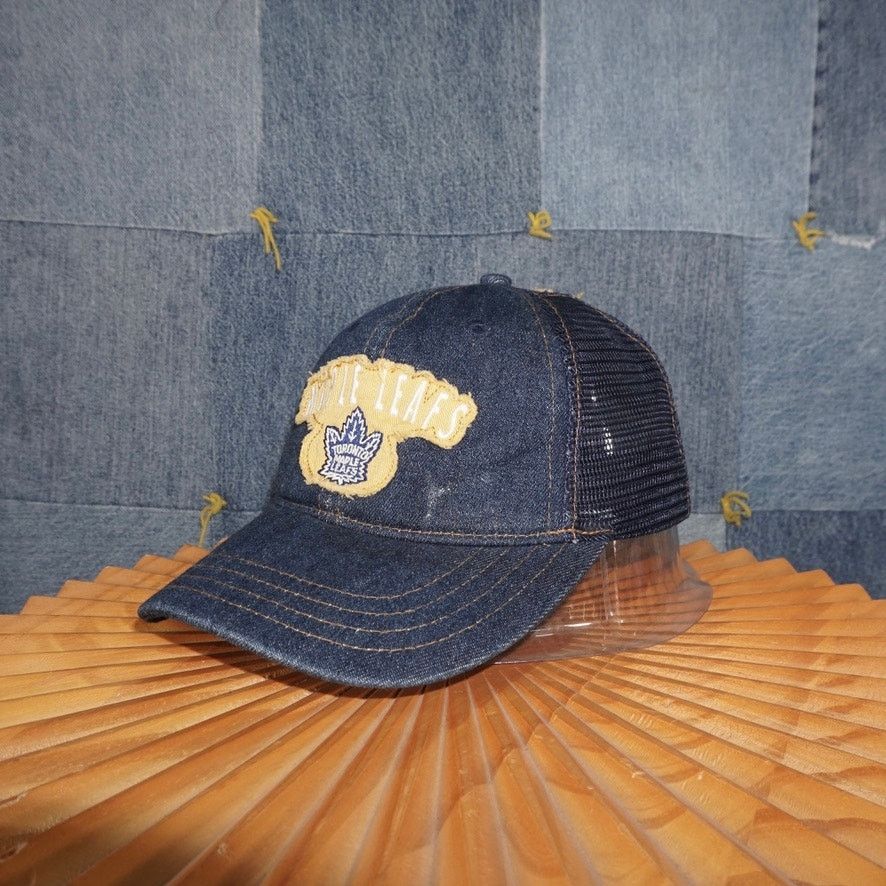 NHL OSFA - Vintage Y2K Toronto Maple Leafs denim trucker NHL hat Size ONE SIZE - 2 Thumbnail