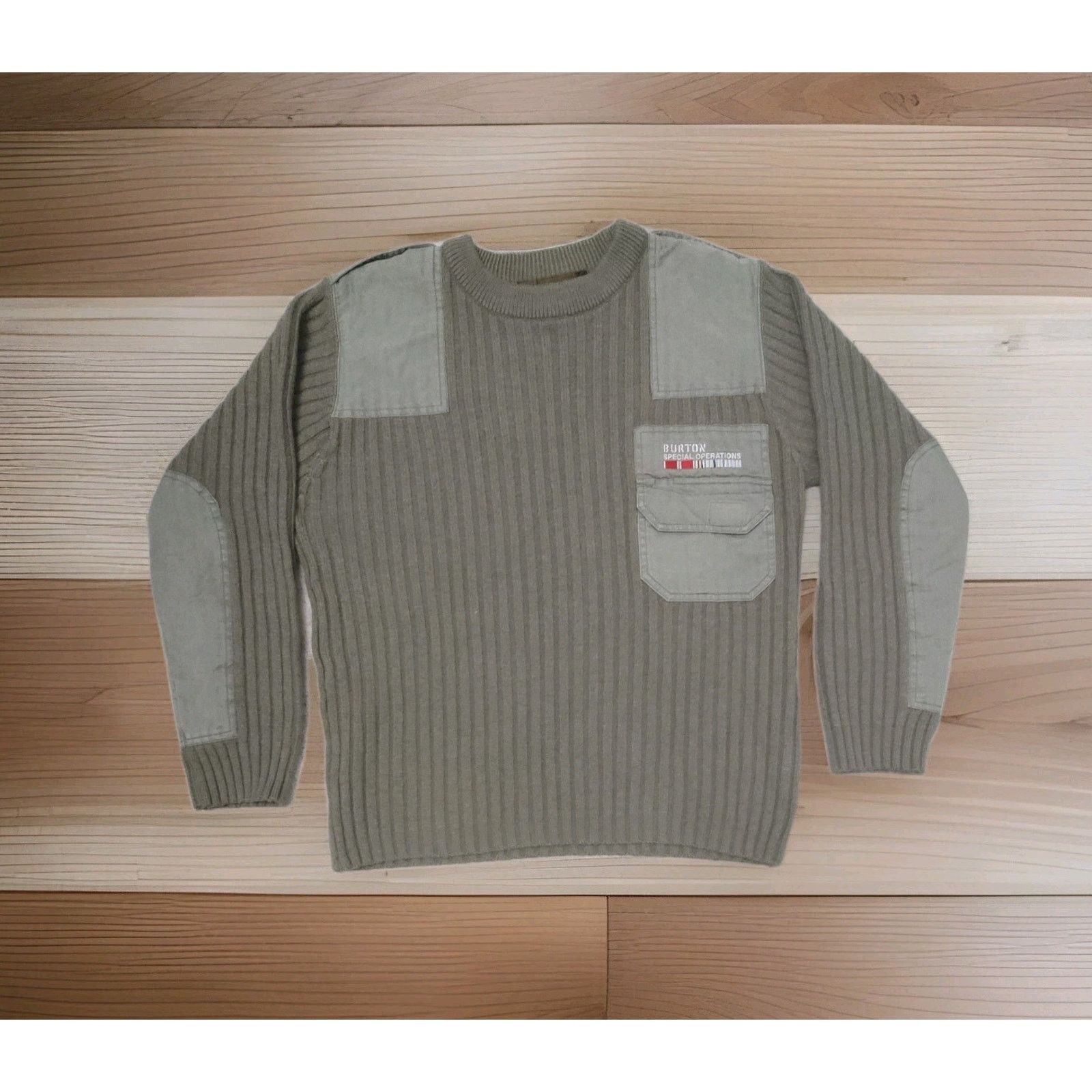Burton Vintage Burton Sweater Ribbed Knit Wool Special Operations S Size US S / EU 44-46 / 1 - 1 Thumbnail
