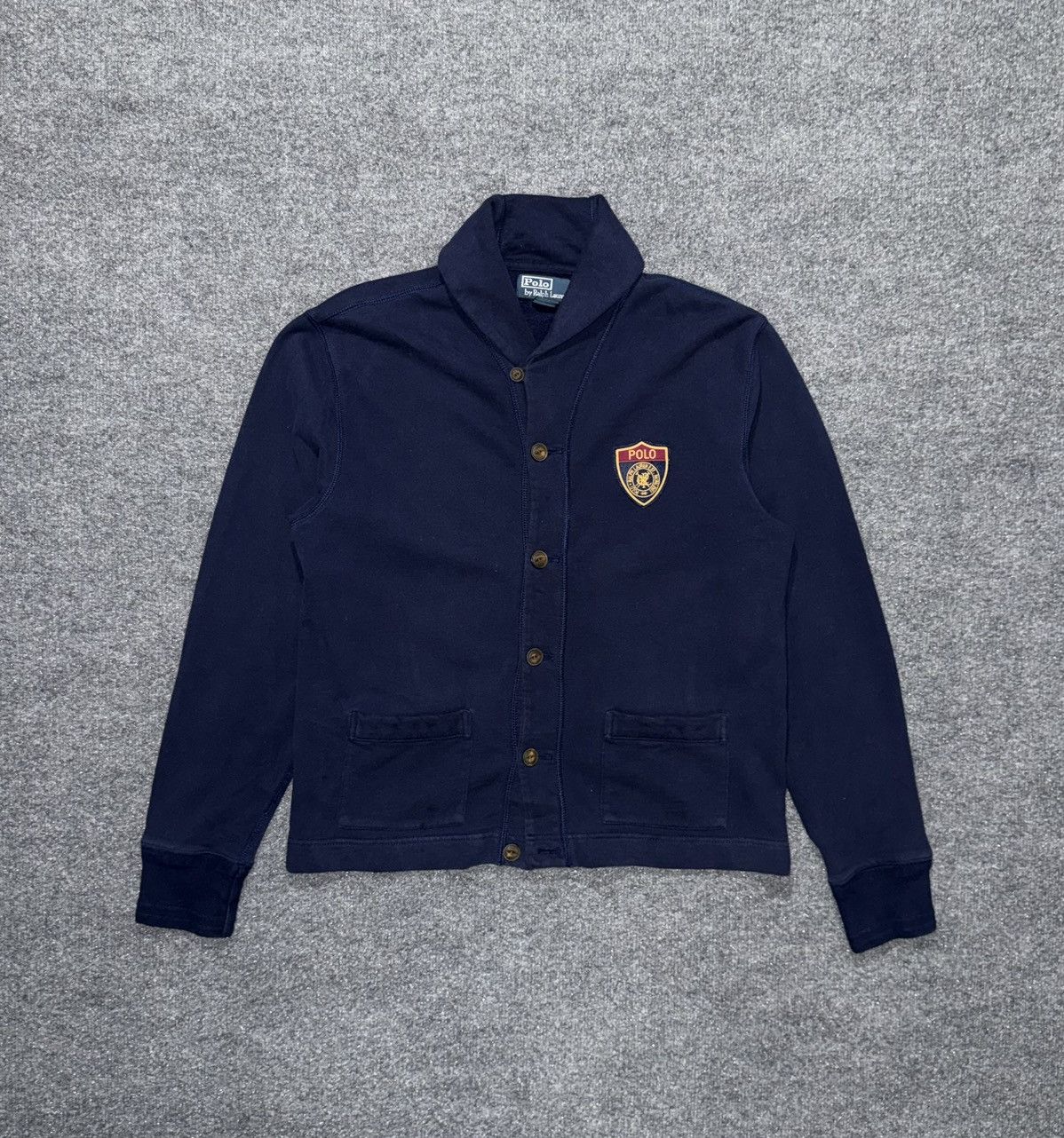 Polo Ralph Lauren Vintage Polo Ralph Lauren Shawl Collar Crest Cardigan Jacket Size US L / EU 52-54 / 3 - 1 Thumbnail