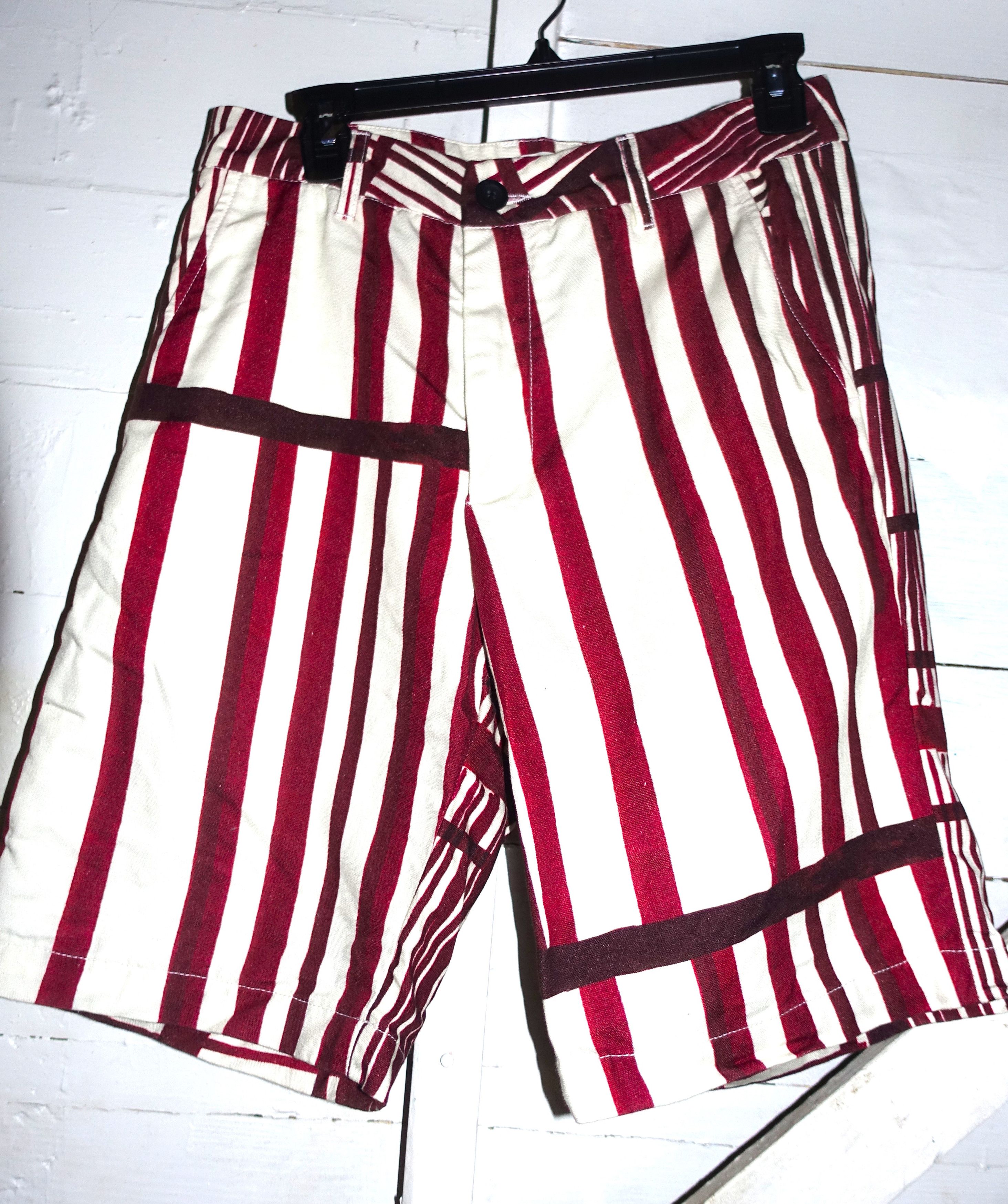 Editions M.R Editions M.R. Paris Burgundy Off White Bermuda Shorts 28 Size US 28 / EU 44 - 3 Thumbnail