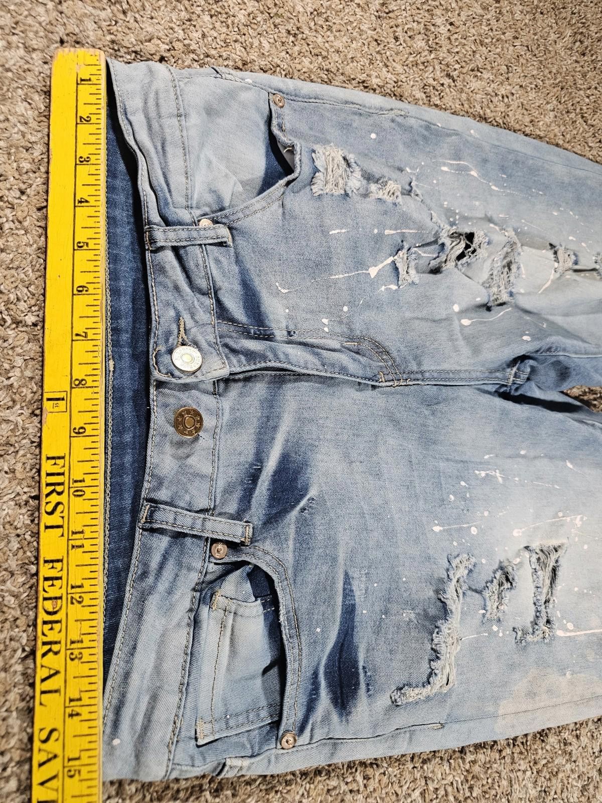 Designer Surprise Surprise Destroyed Jeans Large APPROX 30.5 x 29 Size 36" / US 14 / IT 50 - 3 Thumbnail