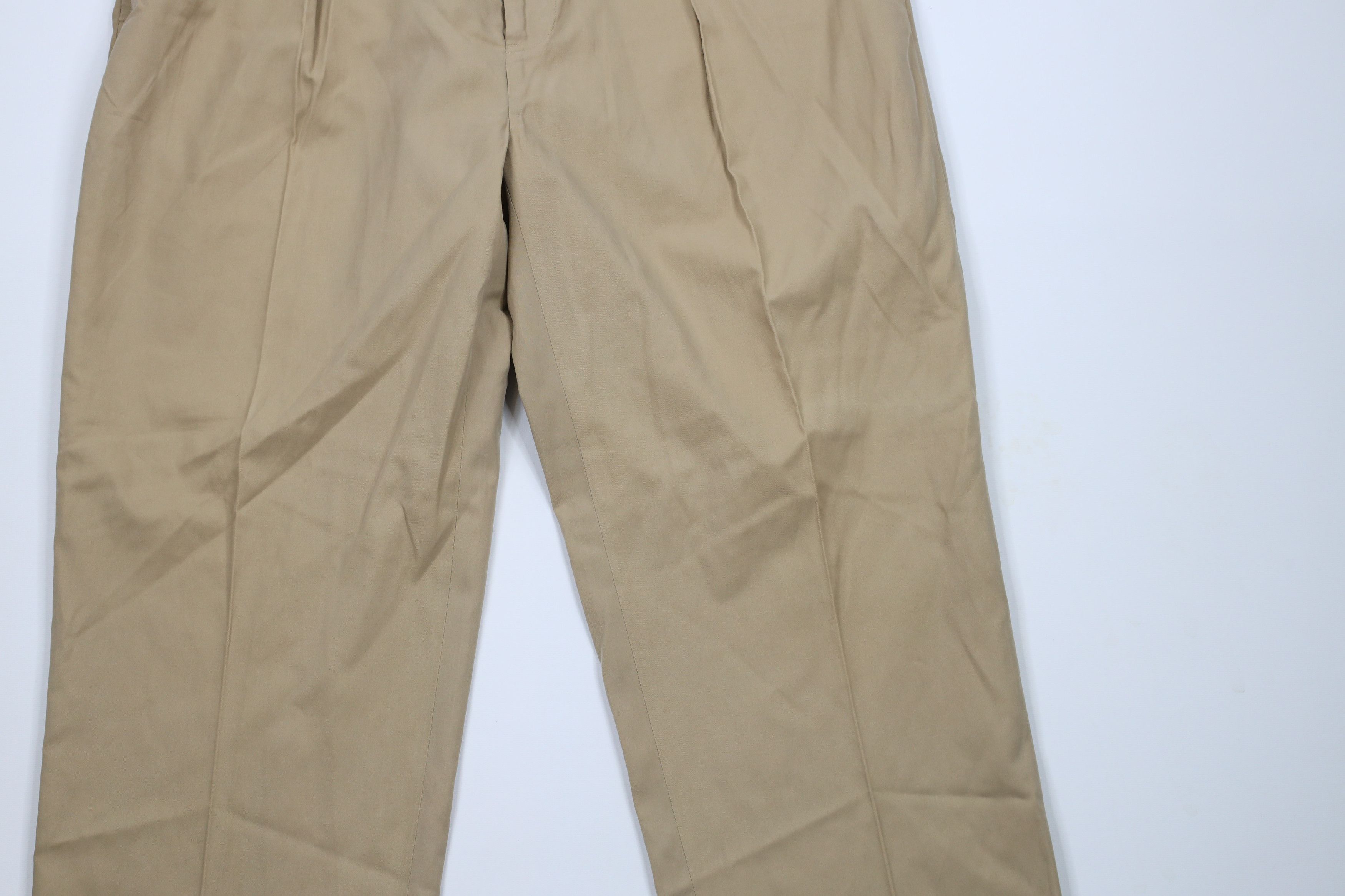 Ralph Lauren × Vintage Vintage 90s Ralph Lauren Blend Wide Leg Chino Pants Beige Size US 38 / EU 54 - 3 Thumbnail