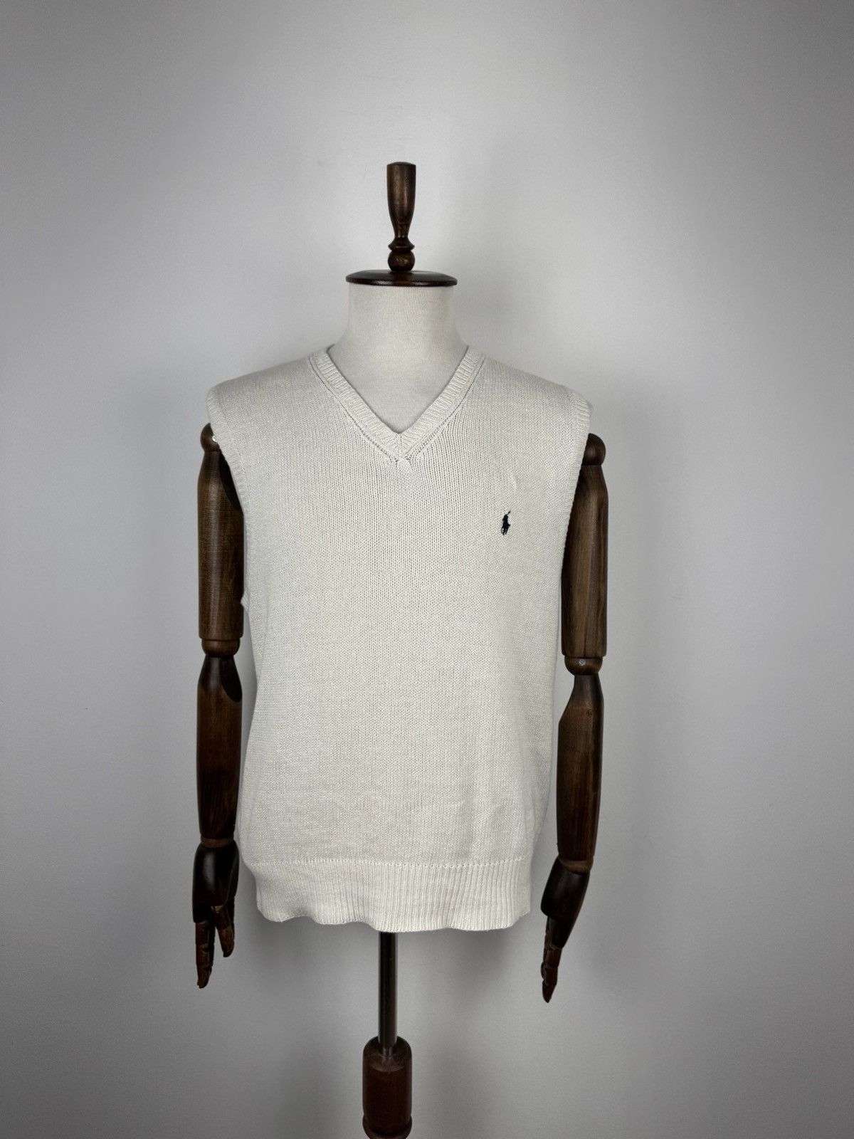 Polo Ralph Lauren × Vintage Vinatge Polo Ralph Lauren Linen/Cotton Vest Sweater Gilet Size US L / EU 52-54 / 3 - 1 Thumbnail